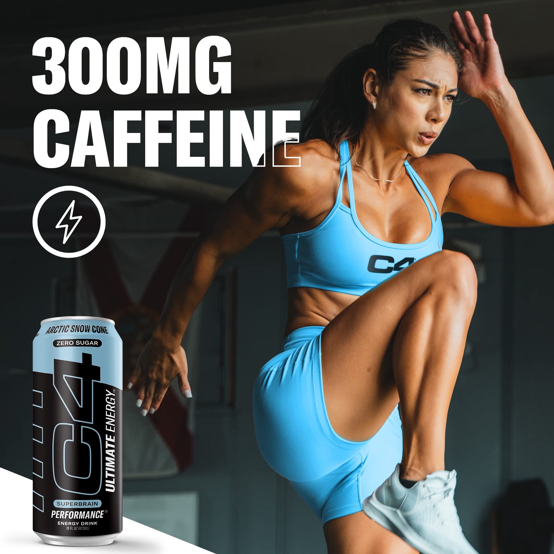 C4 Ultimate Sugar Free Energy Drink 16oz (Pack of 24) | Arctic Snow Cone | Pre Workout CellucorAu supplements