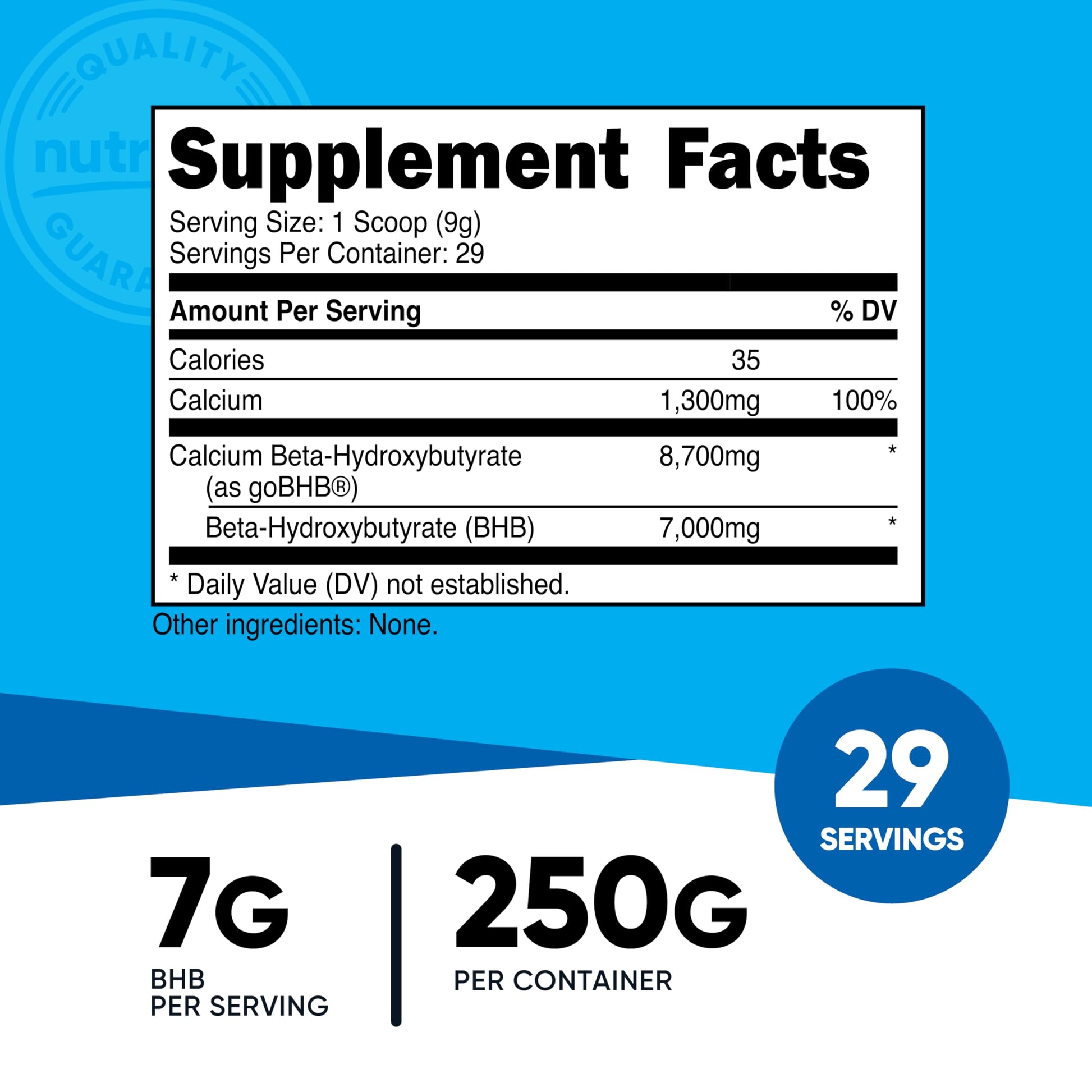 Nutricost Calcium BHB (250g) Unflavored - Calcium Ketone Salt - Non-GMO Gluten-Free NutricostAu supplements