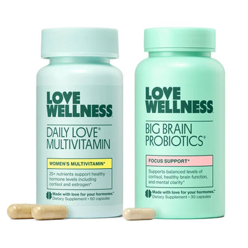 Love Wellness Daily Love Multivitamin & Big Brain Probiotics | Mind and Body Duo | Womens Vitamin and Probitoic Love WellnessAu supplements