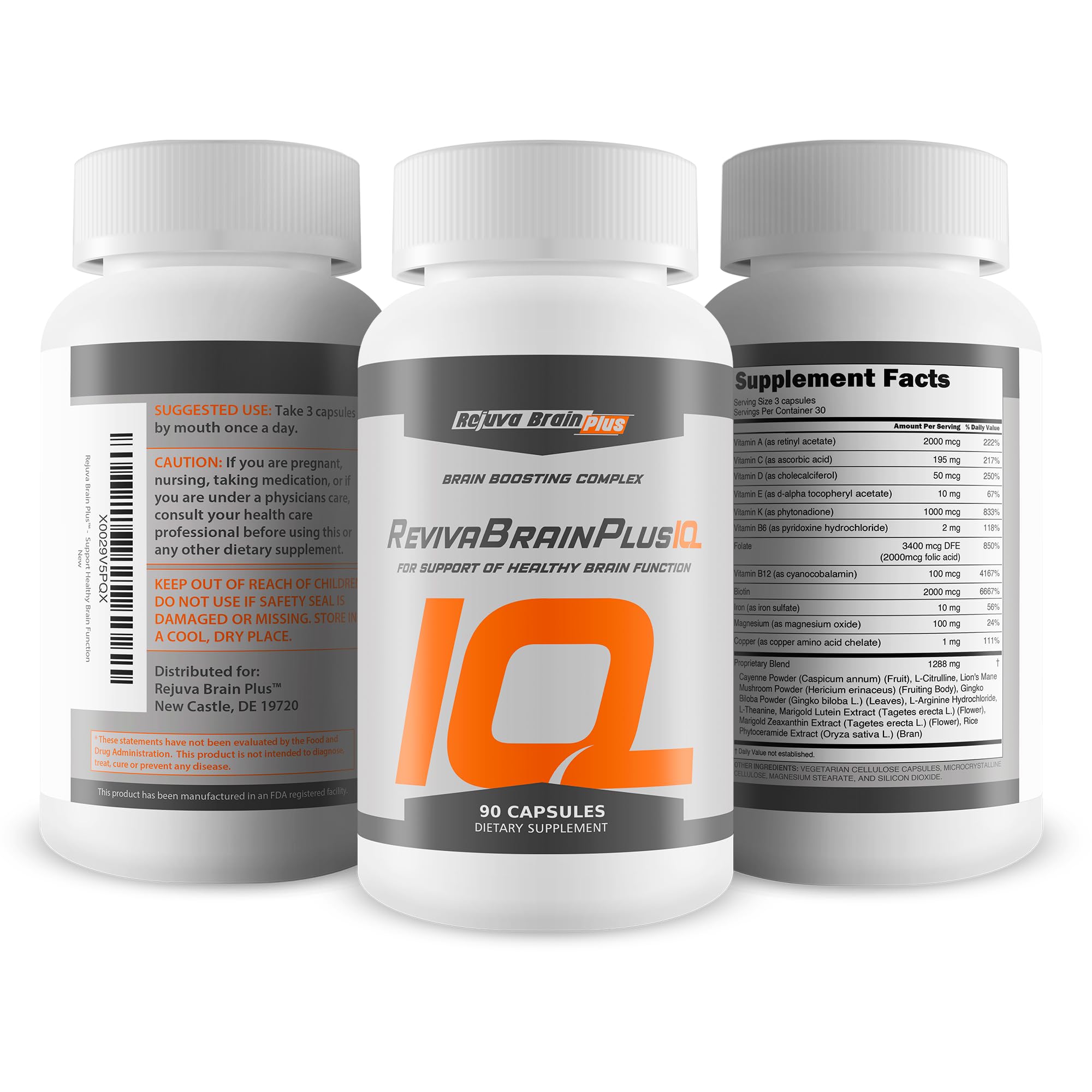 Rejuva Brain Plus Reviva Brain Plus IQ - Support Healthy Brain Function - Brain Boosting Complex Ultra Blend Formulated with Memory Support Nootropic Ingredients - Clarity - Focus - Performance Rejuva Brain PlusAu supplements
