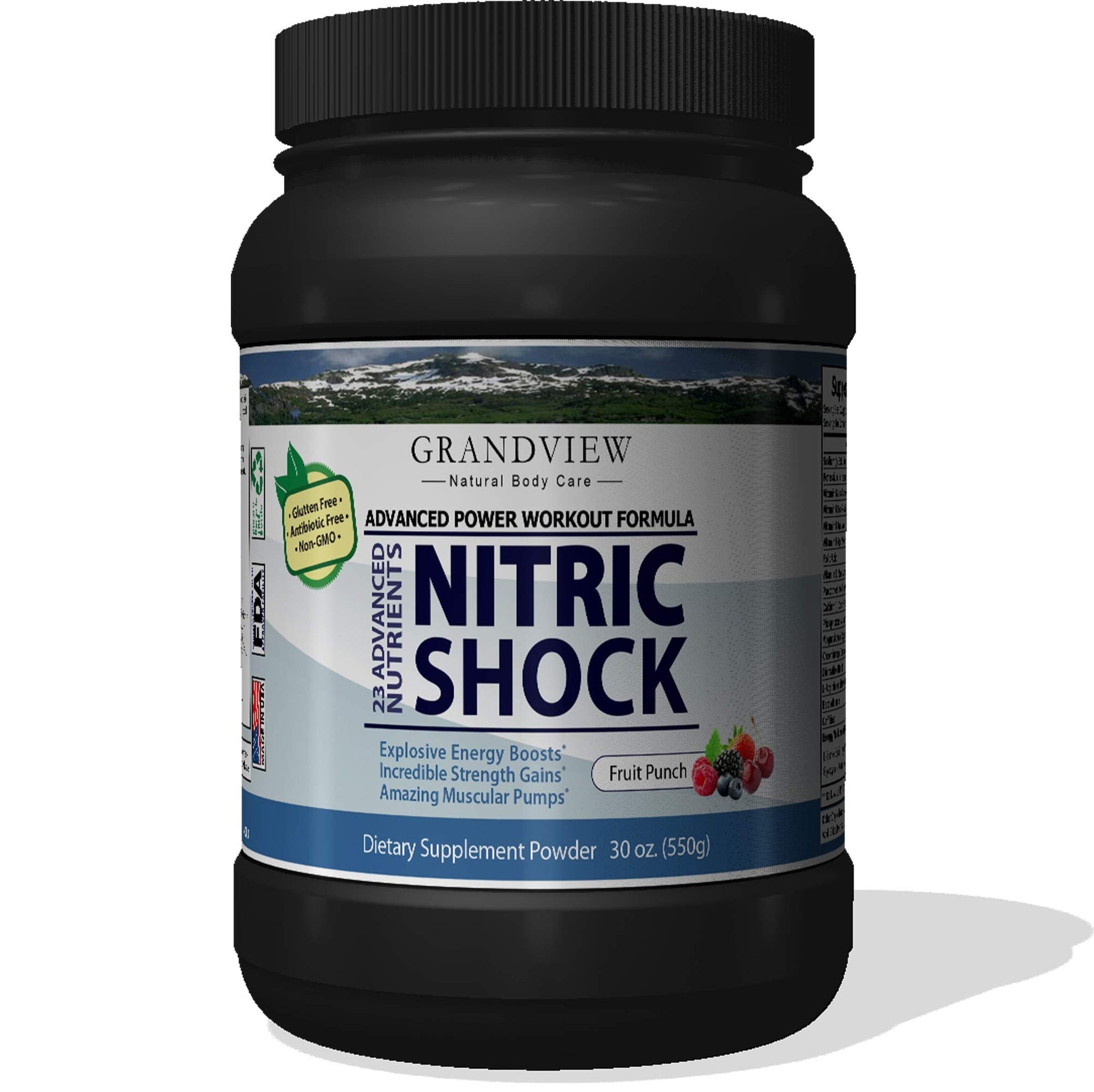 N Shock- Pre Workout Powder, x10 Strength, 44 Servings, (Fruit Punch) Boost Energy Grandview Natural Body CareAu supplements