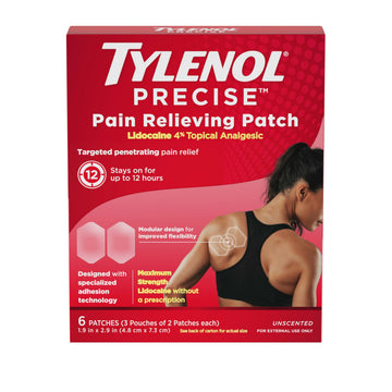 Tylenol Precise Pain Relieving Patches, Topical Analgesic Patches + Maximum OTC Strength Lidocaine Penetrates, Targeted Relief Ideal for Shoulder, Back & Knee Pain, Unscented, 3 x 2 ct TylenolAu supplements