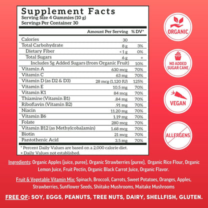 Llama Naturals Multivitamin for Women & Men, Vegan, Organic Gummies with Vitamin D, C & K, Adults Real Fruit Gummy Vitamins Llama NaturalsUS supplements