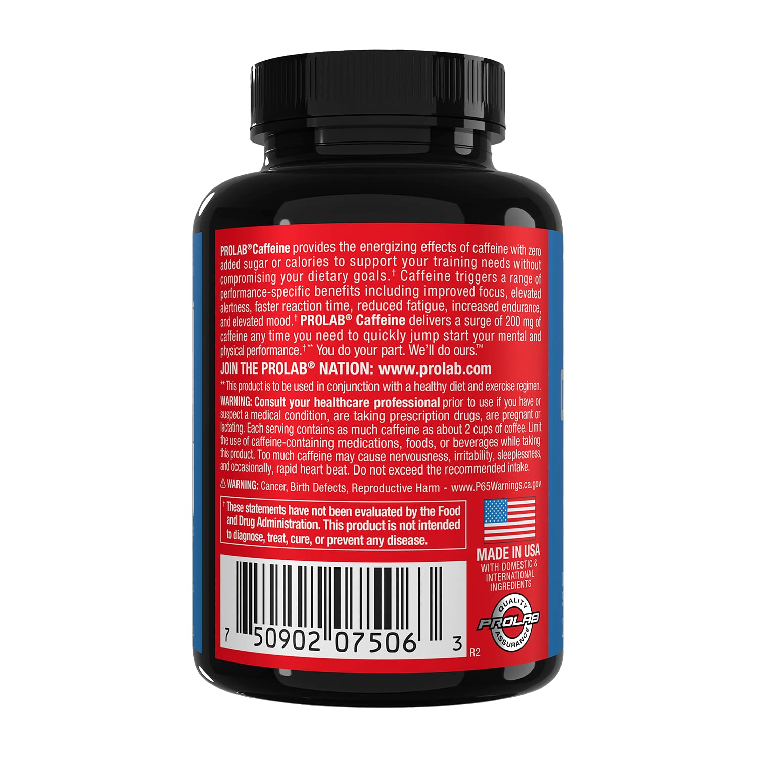 ProLab Caffeine Tablets 200mg - 200ct | Energy Support, Helps Enhance Endurance & Mental Focus, Reduce Fatigue, Pre-Workout, Extra Strength ProLabAu supplements