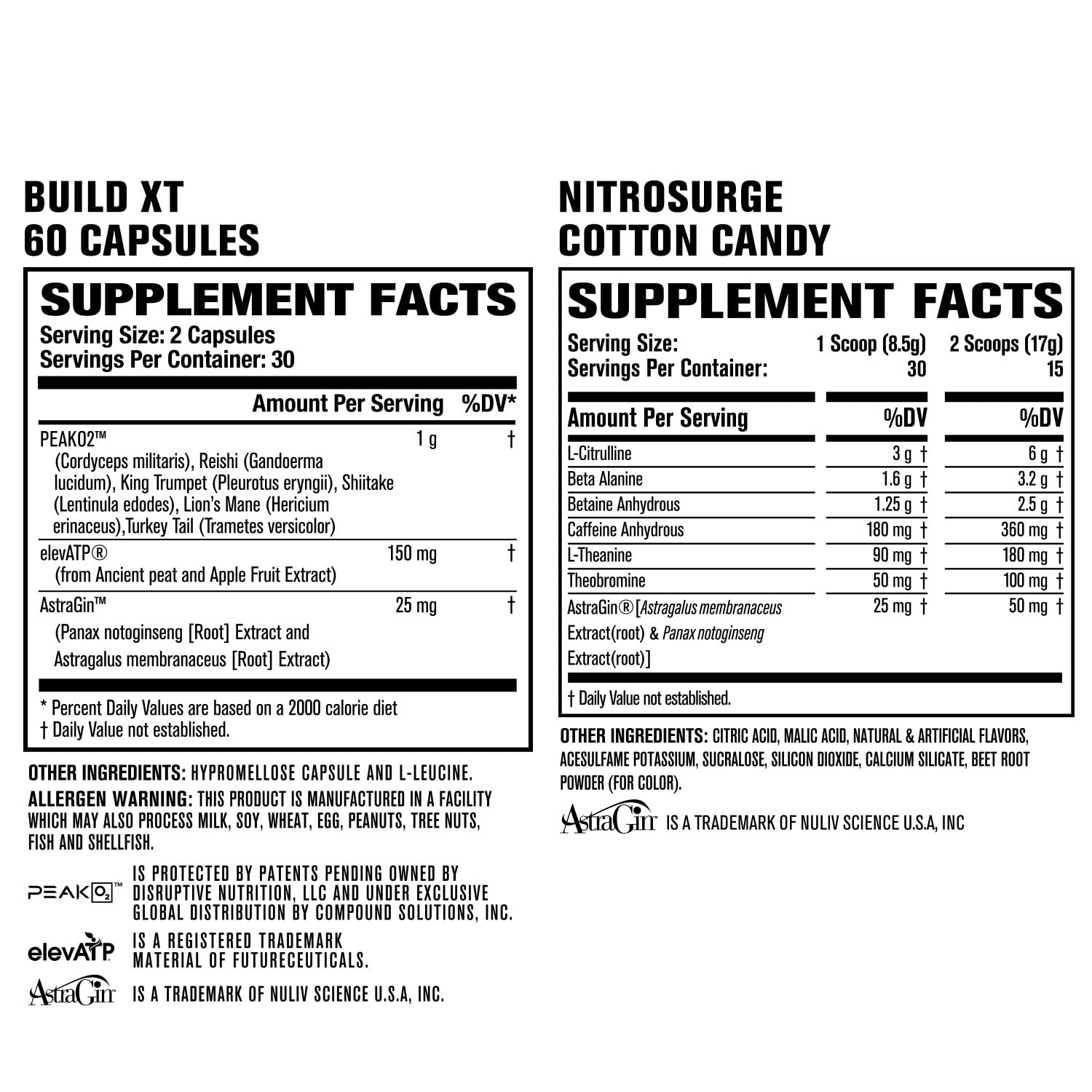Jacked Factory Nitrosurge Pre-Workout in Cotton Candy & Build XT Muscle Building Bundle Jacked FactoryAu supplements