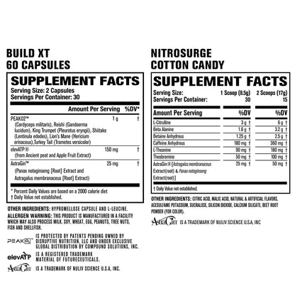 Jacked Factory Nitrosurge Pre-Workout in Cotton Candy & Build XT Muscle Building Bundle Jacked FactoryUS supplements