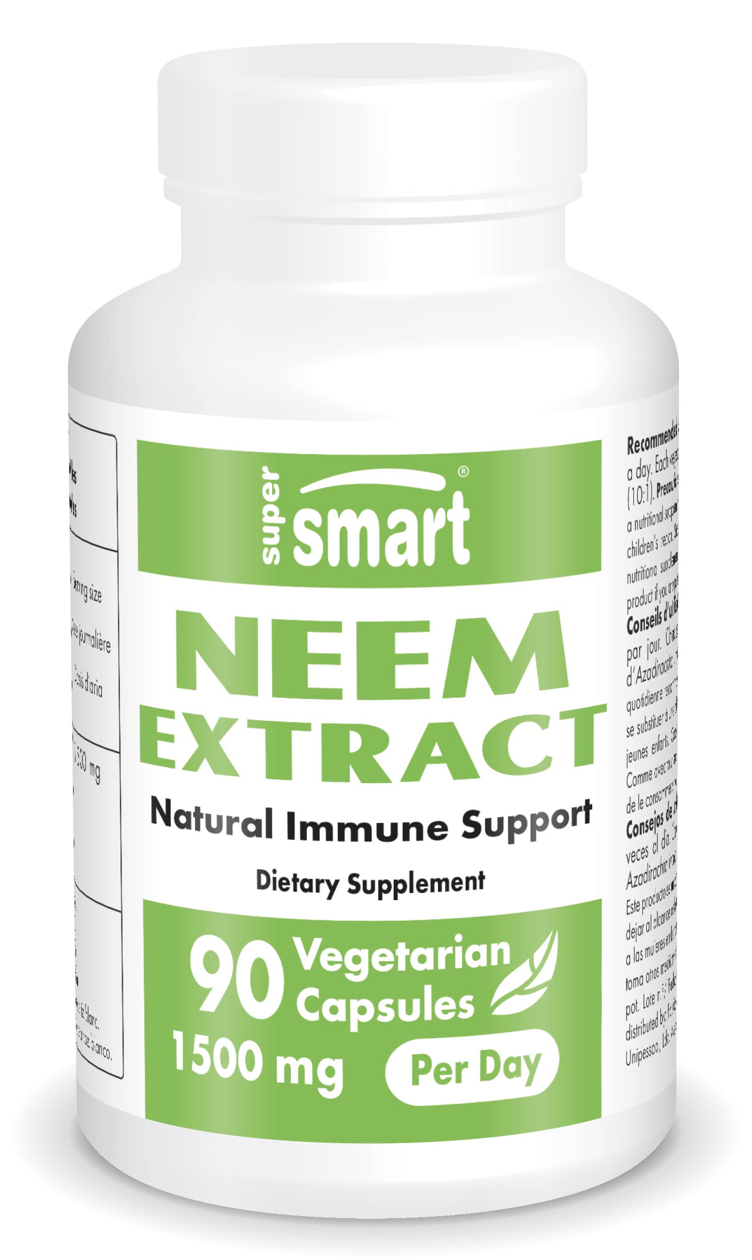 Supersmart - Neem Supplement 1500 mg per Day (Azadirachta Indica Leaf Oil Extract) SupersmartUS supplements