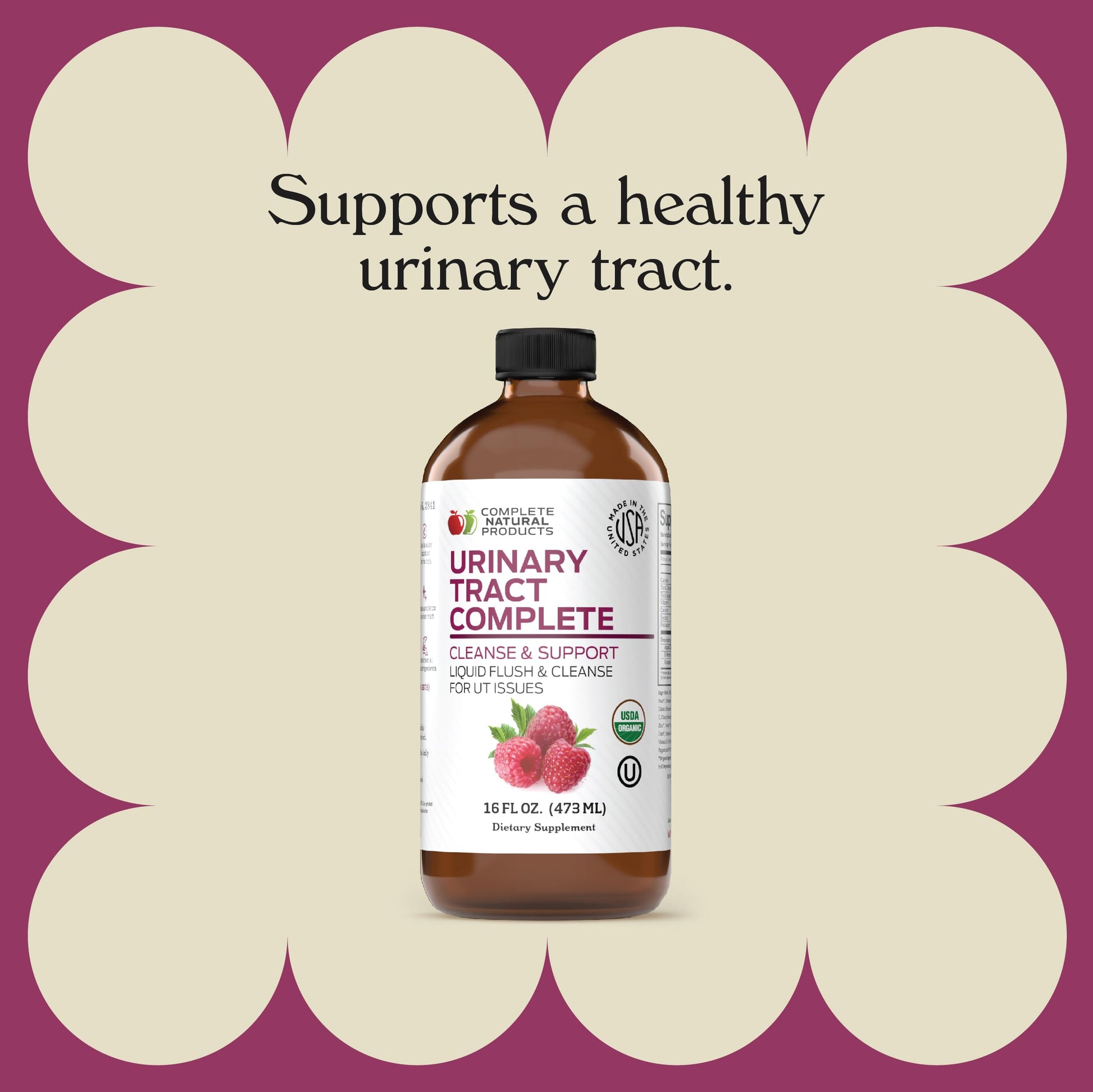 Complete Natural Urinary Tract Complete 8oz - Liquid Supplement for Urinary Tract Health with Organic Cranberry, D-Mannose, Beet Root, Fennel Seed, and Turmeric Complete Natural ProductsAu supplements