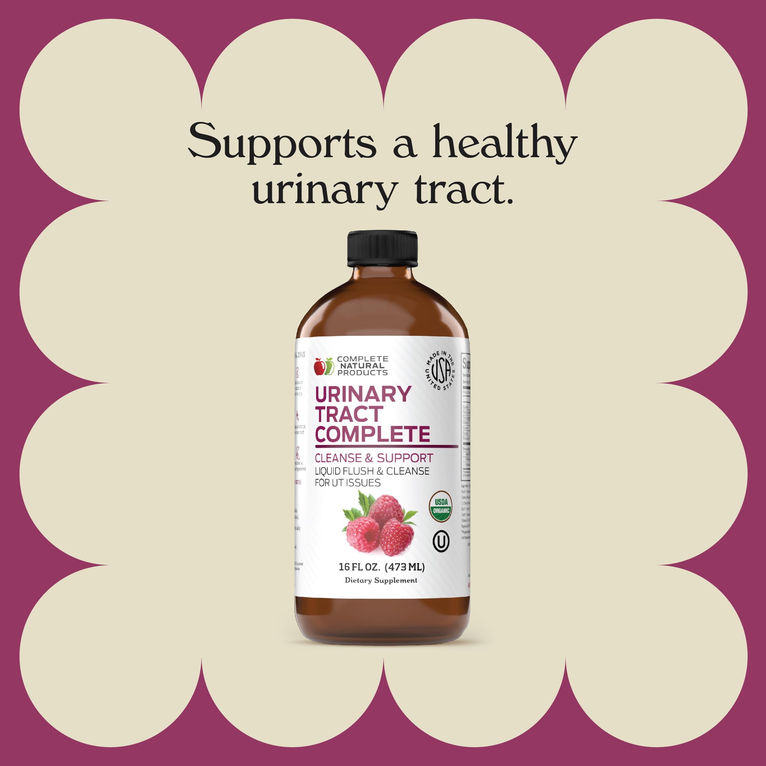 Complete Natural Urinary Tract Complete 8oz - Liquid Supplement for Urinary Tract Health with Organic Cranberry, D-Mannose, Beet Root, Fennel Seed, and Turmeric Complete Natural ProductsAu supplements