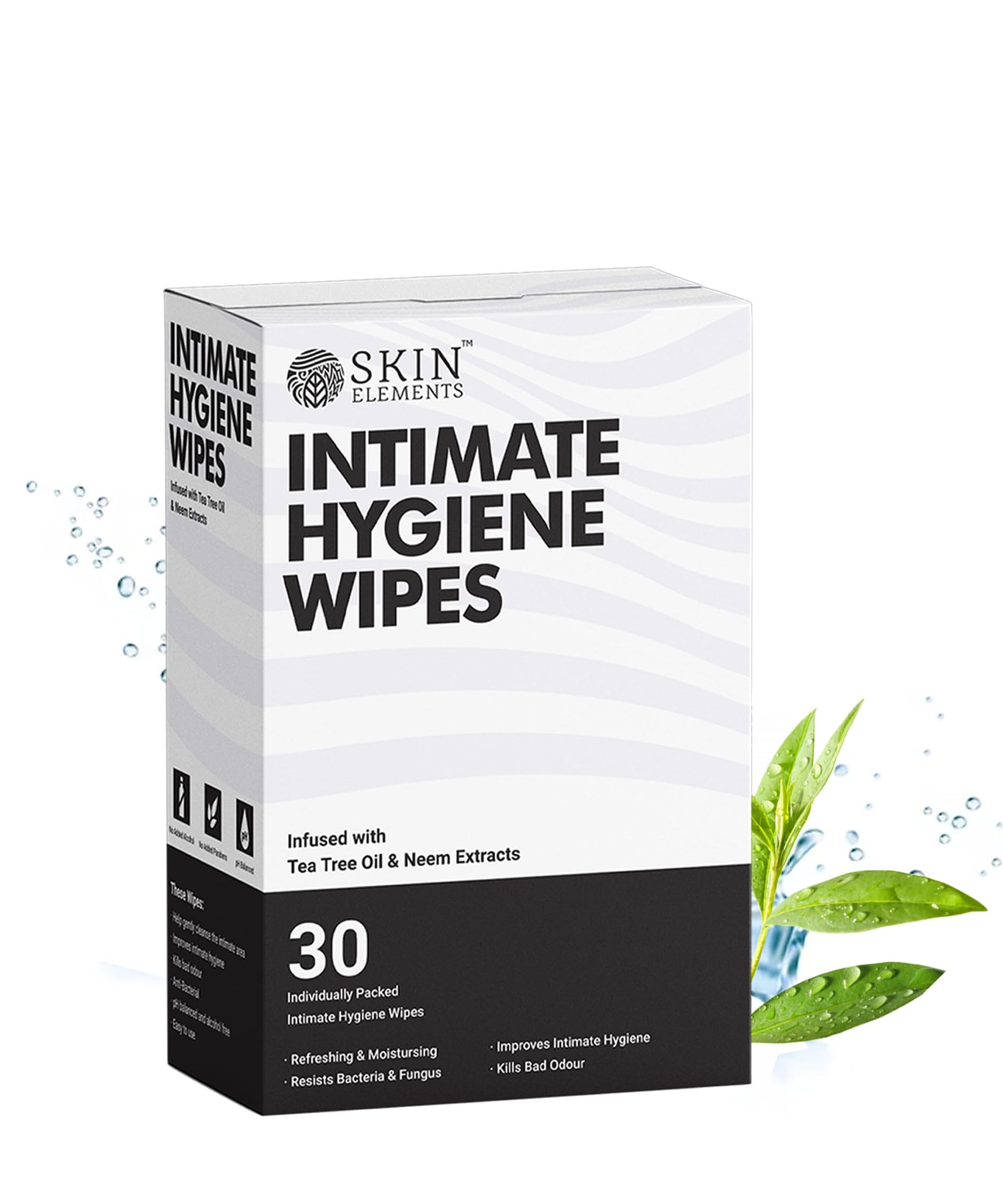 Skin Elements Intimate Hygiene Wipes | pH Balanced Wipes with Tea Tree Oil | Avoids Itching and Bad Odor Skin ElementsAu supplements