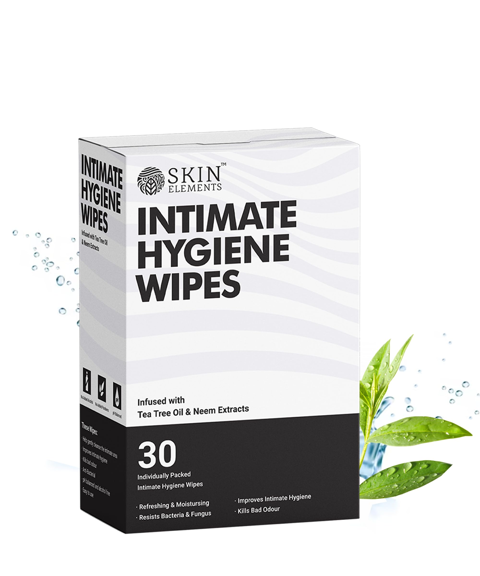 Skin Elements Intimate Hygiene Wipes | pH Balanced Wipes with Tea Tree Oil | Avoids Itching and Bad Odor Skin ElementsAu supplements