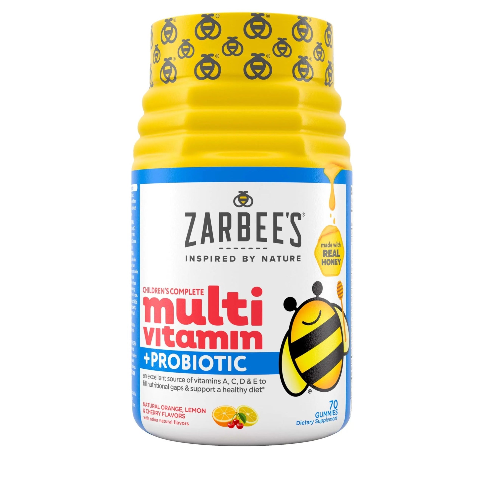 Zarbee's Kid's Complete Multivitamin + Probiotic Gummies with Vitamins A B C D E & zinc for Digestive Health Easy To Chew Kids Daily Multivitamin Gummies Natural Fruit 70 Count Zarbee'sAu supplements