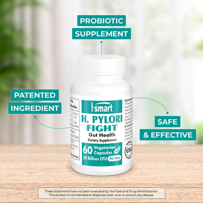 Supersmart - H. Pylori Fight Natural Treatment 20 Billion CFU per Day (Probiotic Lactobac SupersmartUS supplements