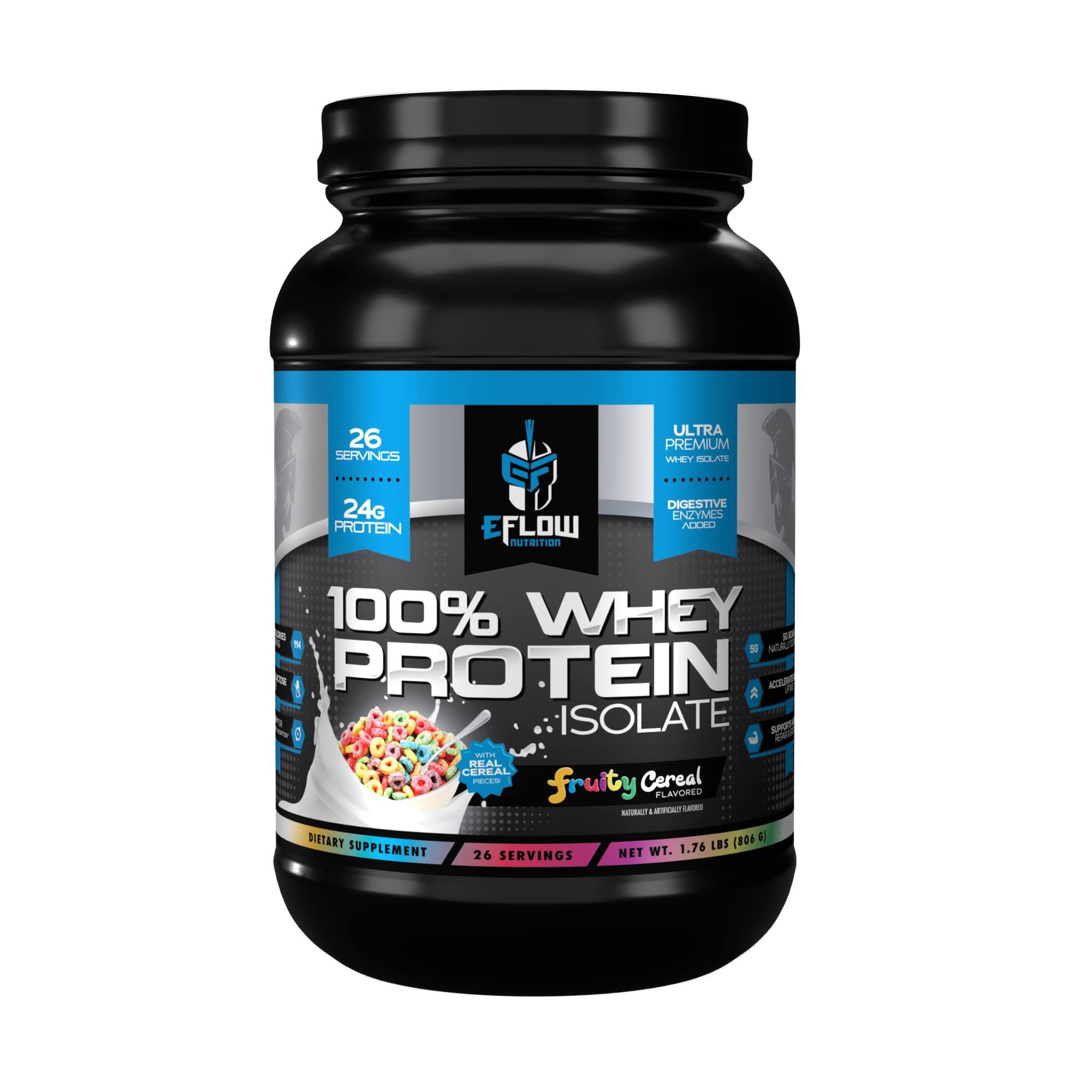 eFlow Nutrition 100% Whey Protein Isolate - Gluten & Lactose-Free Digestive Enzymes eFlow NutritionUS supplements
