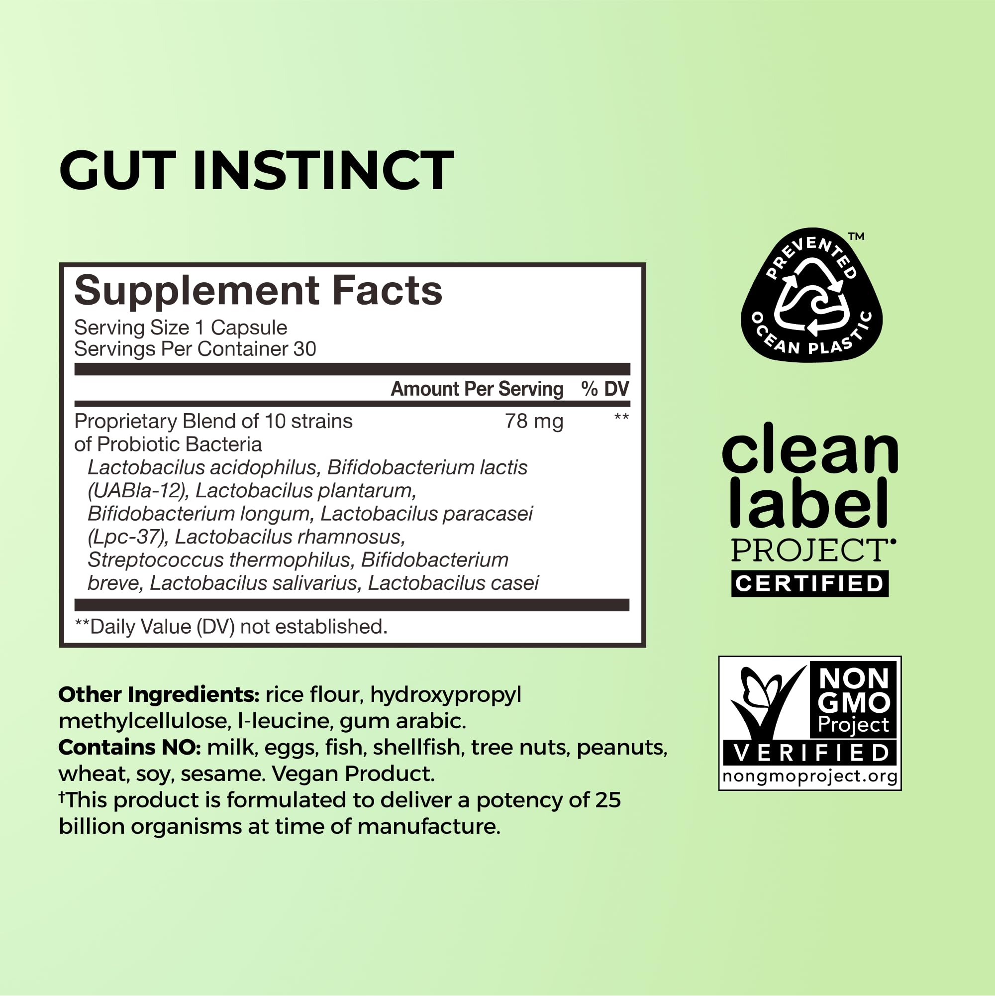 HUM Gut Instinct Daily Probiotics for Women and Men, Digestive Health, Lactobacillus, Bifidobacterium Strains for Immune Support, Probiotic Supplement for Healthy Gut Diversity, 30 Capsules HUMAu supplements