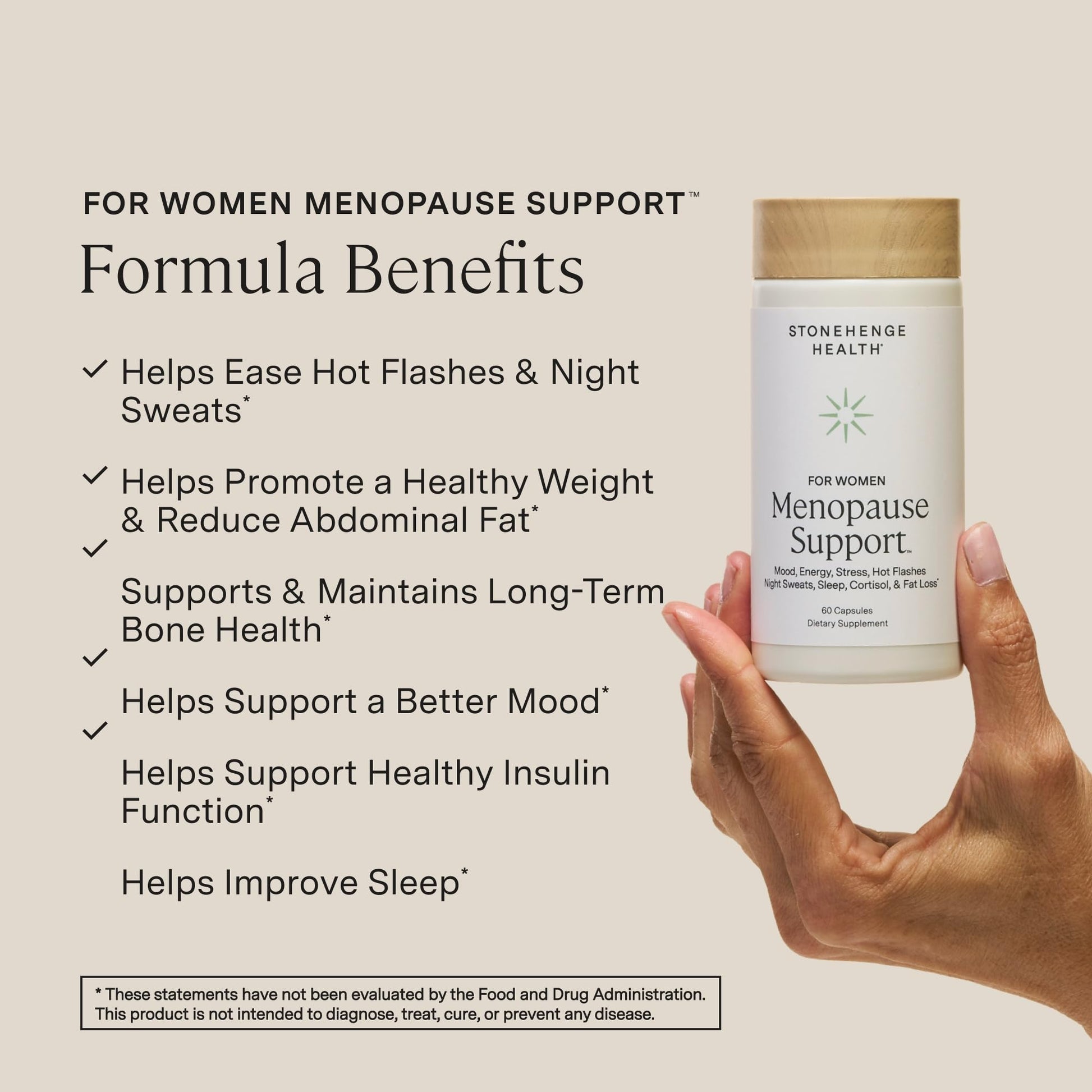 Stonehenge Health for Women Menopause Support for Peri + Menopause + Post - Mood, Energy, Stress, Hot Flashes, Night Sweats, Sleep & Cortisol, Chromax Chromium, Vitamin D3, KSM-66 Ashwagandha Extract Stonehenge HealthAu supplements