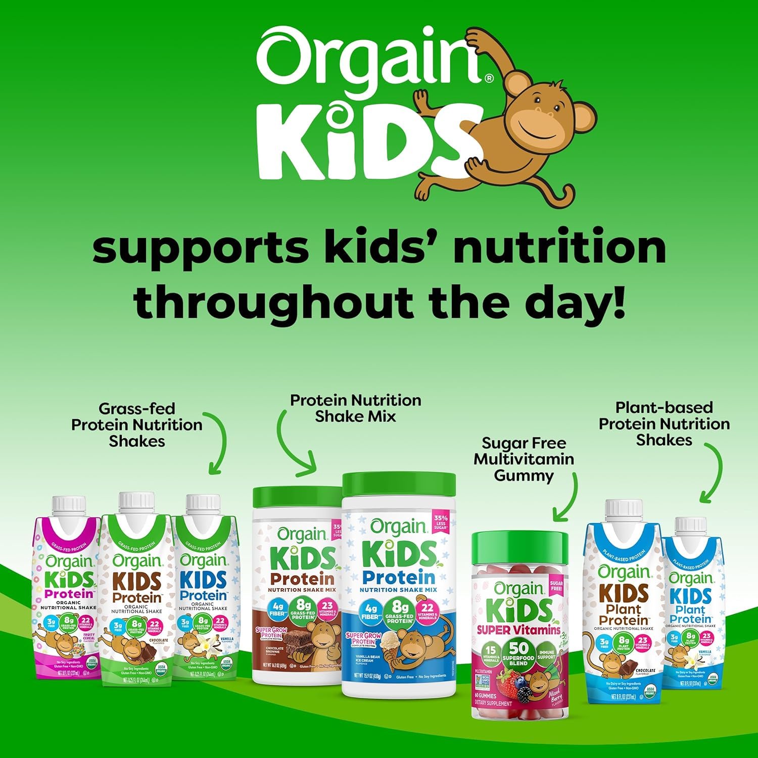Orgain Organic Kids Nutritional Protein Shake, Fruity Cereal - Kids Snacks with 8g Dairy OrgainAu supplements