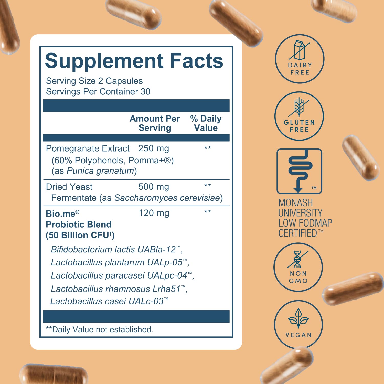 Synbiotic 3-in-1 Prebiotics, Probiotics & Postbiotics for Digestive Health, Gut Health, Immune Support & Bloating Relief for Men & Women - 50 Billion CFU Per Serving - Vegan, 60 Capsules (30 Servings) Bio.meAu supplements