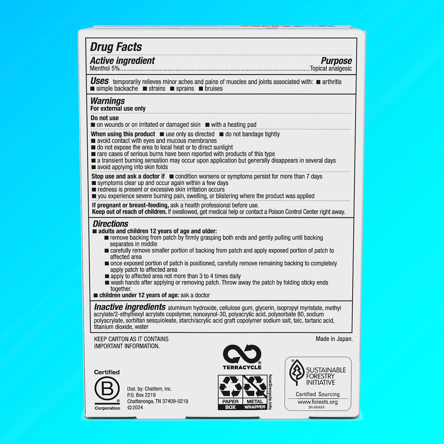 Icy Hot Original Pain Relief Patch, Medium Size Fabric Patches for Arm, Neck and Leg with Menthol 5%, Ice and Heat Contrast Therapy for Backaches, Joints, Muscle Strains and Arthritis, 5 ct. Icy HotAu supplements