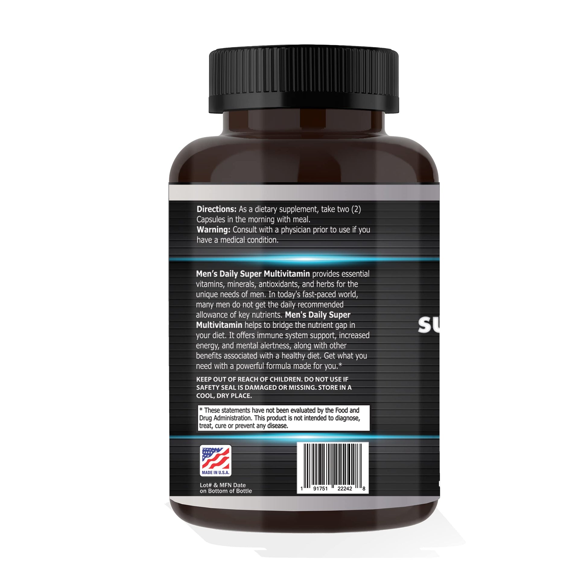 Focus Pharmacology Men's Daily Super Multi-Vitamin for Men - 60 Ct Blend of Vitamins, Minerals, Plus Herbs for Prostate Health and General Energy/Focus Focus PharmacologyAu supplements