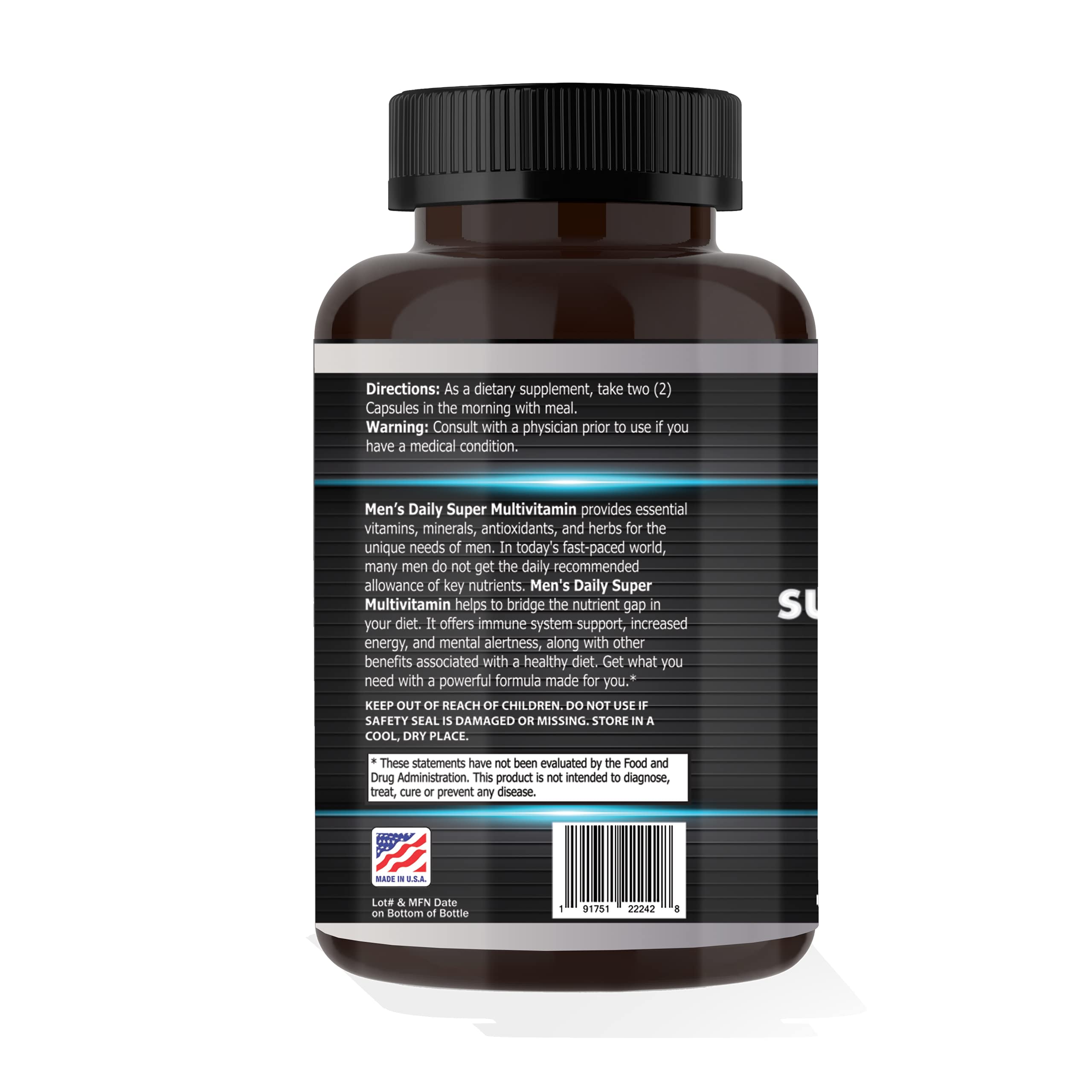 Focus Pharmacology Men's Daily Super Multi-Vitamin for Men - 60 Ct Blend of Vitamins, Minerals, Plus Herbs for Prostate Health and General Energy/Focus Focus PharmacologyAu supplements