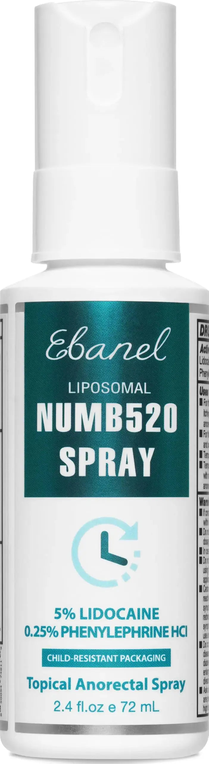 Ebanel 5% Lidocaine Spray Pain Relief Numb520 Burn Itch Relief Numbing Spray for Skin, Topical Anesthetic Postpartum Hemorrhoid Treatment with Phenylephrine for Local and Anorectal Uses EBANEL LABORATORIESAu supplements