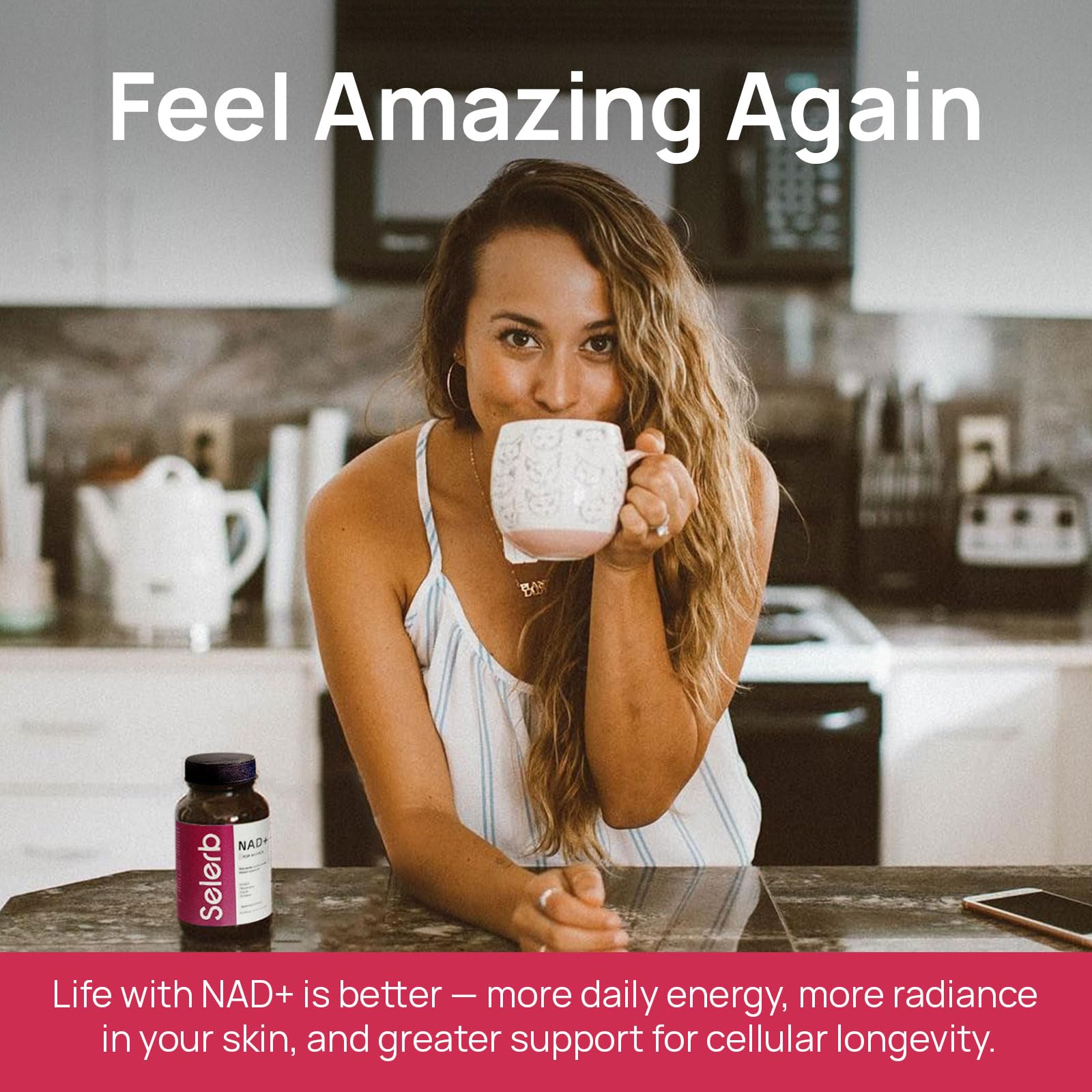 NAD+ Supplement for Women - NMN Alternative with β-NAD+, Trans-Resveratrol, CoQ10, D-Ribose - Promotes Cellular Renewal, Energy, and Radiant Skin Health - 60 Capsules Advanced SelerbAu supplements