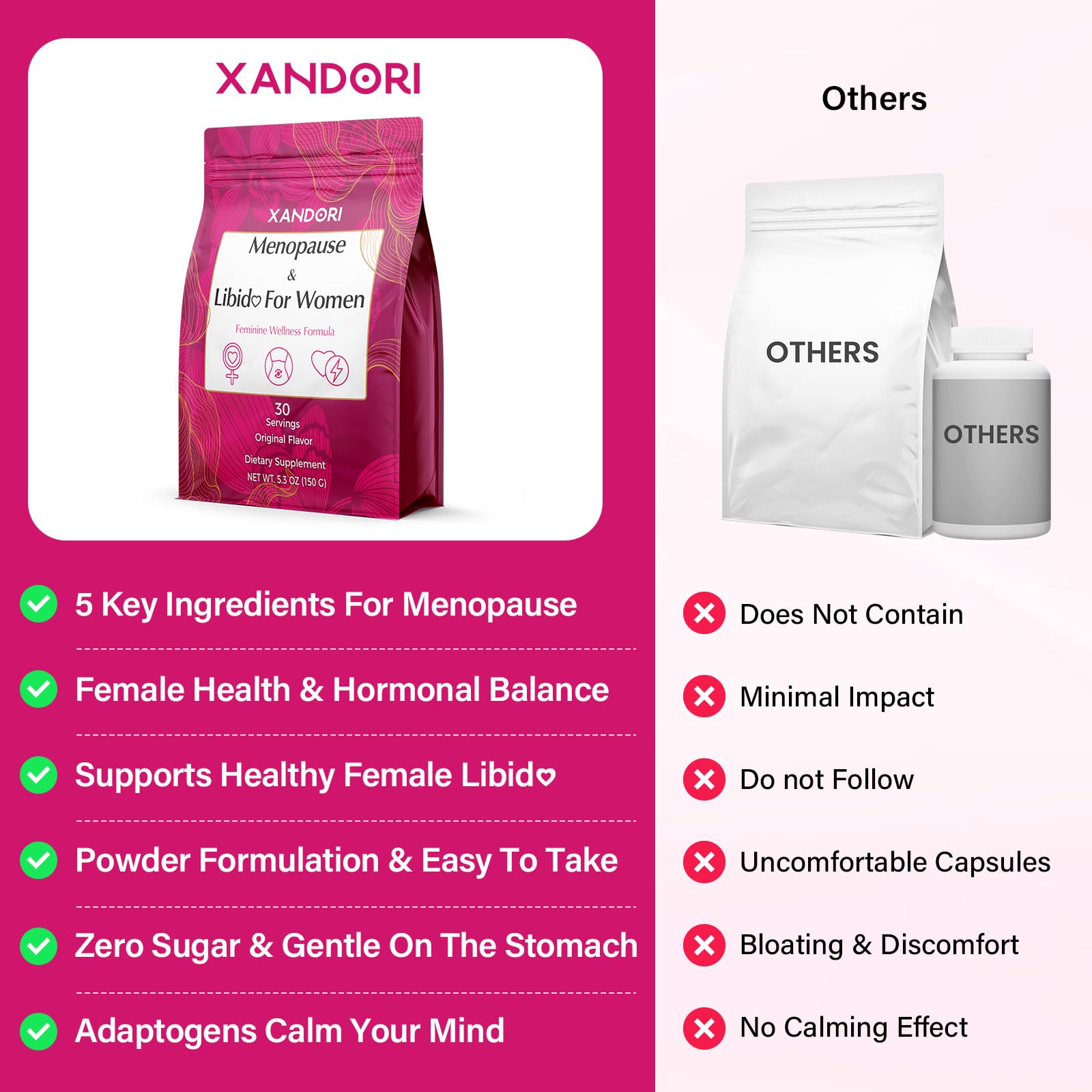 Menopause Supplements for Women, 10-in-1 Hormone Balance for Women, with Red Clover, Korean Ginseng, Shatavari - Menopause & Libisoothe Powder for Desire, Hot Flashes, Night Sweats & Mood - 5.3 Oz XandoriAu supplements
