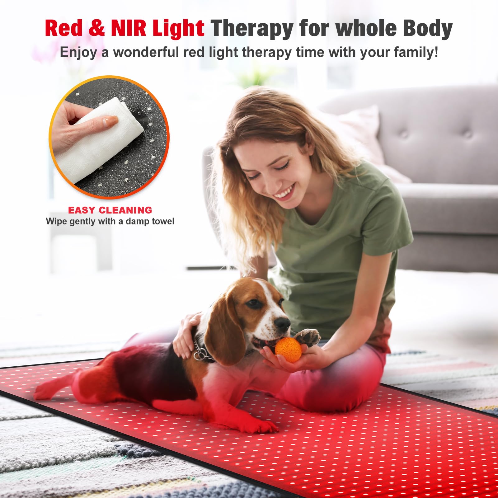 Red Light Therapy Mat for Body, 71"x 31" Red Light Therapy Blanket Red Near Infrared 660nm 850nm GMOWNWAu supplements