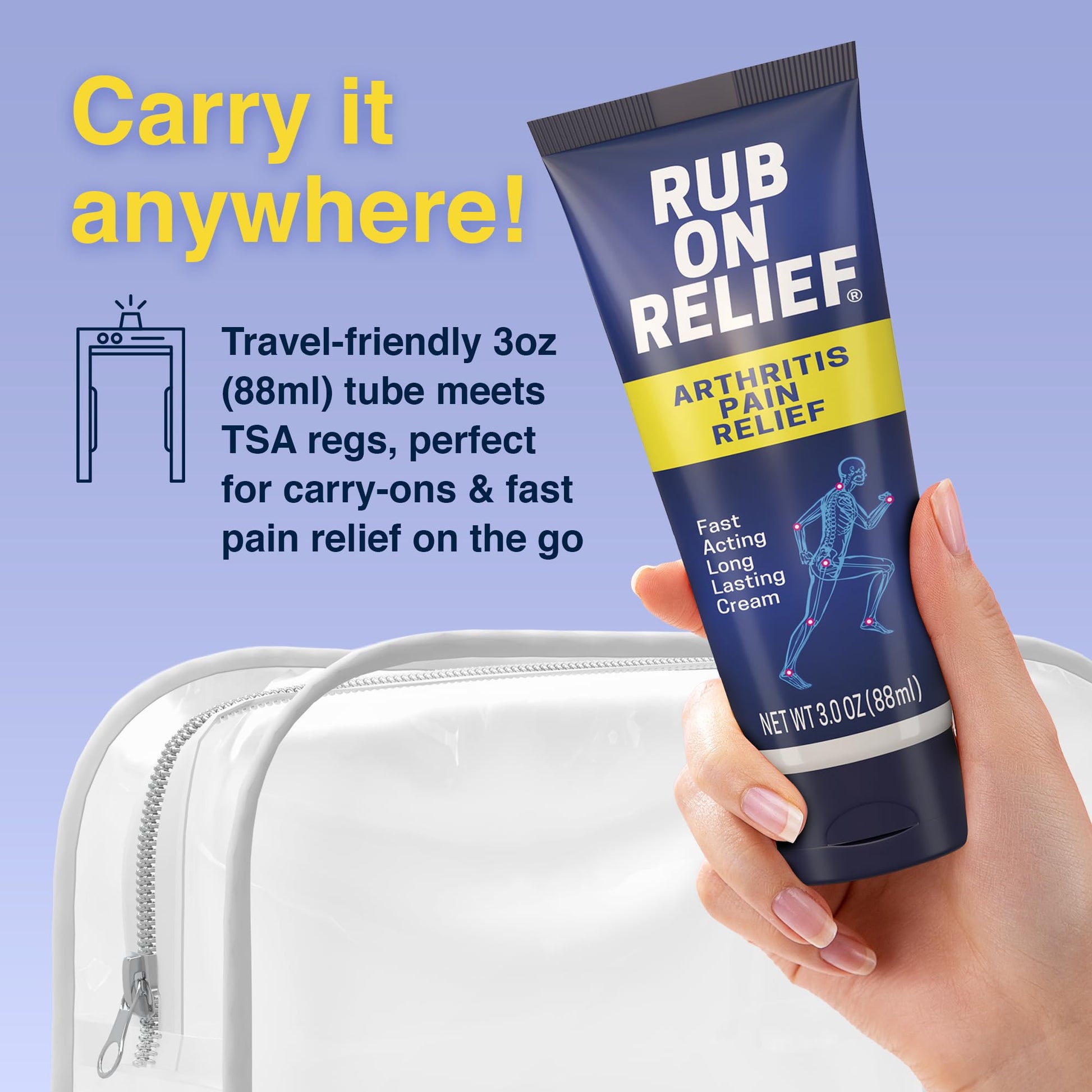 RUB ON RELIEF Arthritis Pain Relief Cream – 10-in-1 Non-Greasy Joints Pain Cream for Knees, Back, Neck, Hands, & Muscle Aches with Menthol, Camphor, Arnica, MSM & Turmeric Up to 8 Hours, 3oz (1 Pack) RUB ON RELIEFAu supplements