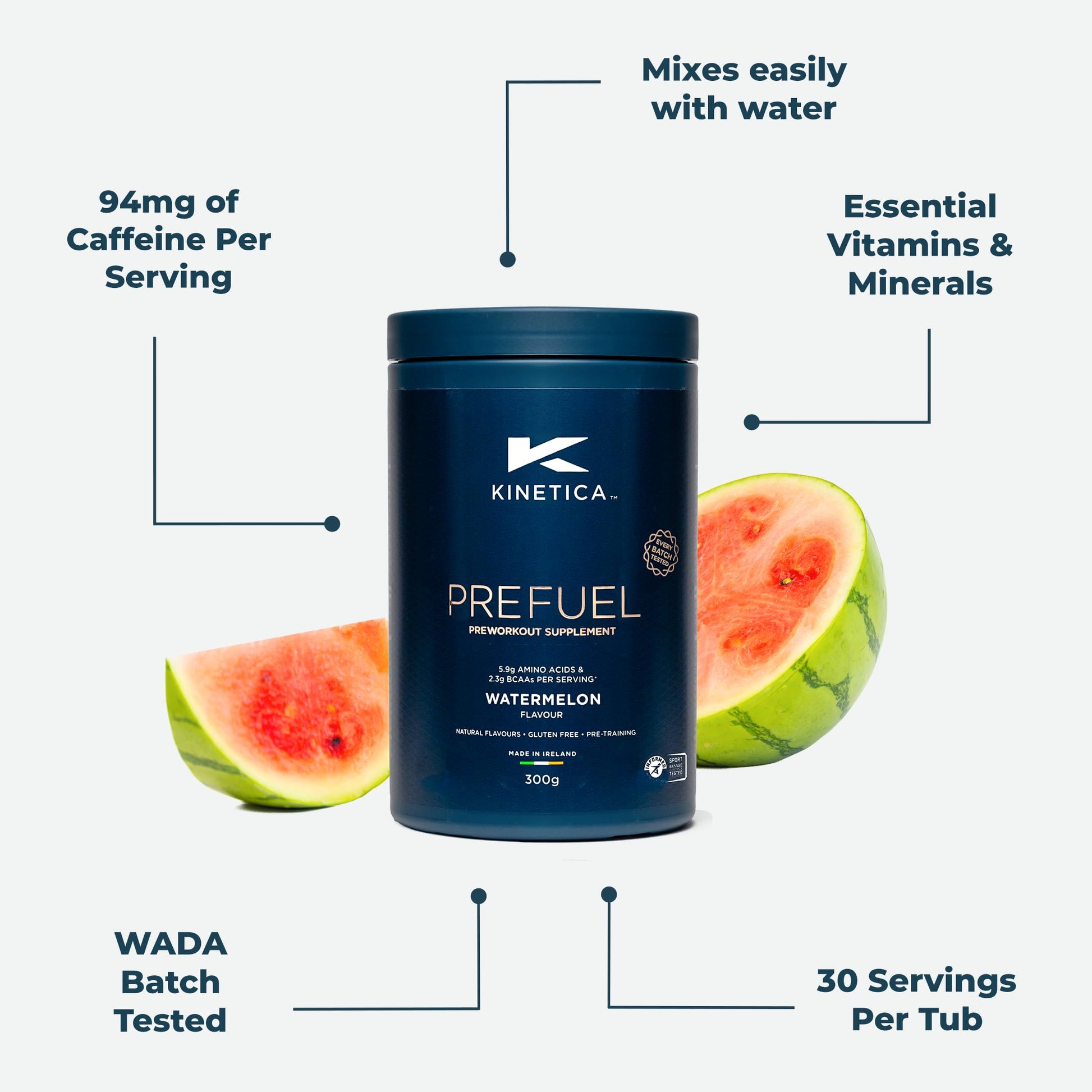 Kinetica PreFuel, Pre Workout, 5.9g Amino Acids & 2.3g BCAA's per Serving, 30 Servings KineticaAu supplements