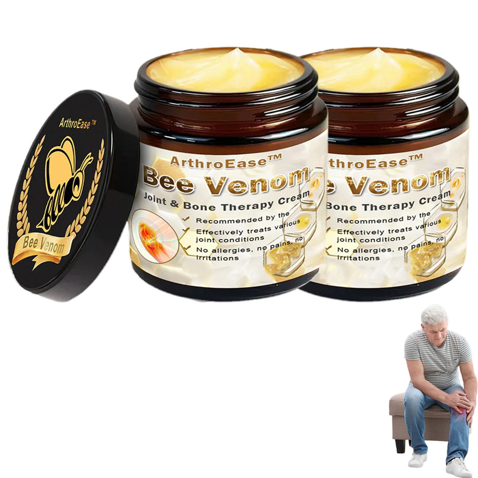 ArthroEase Bee Venom Joint and Bone Cream,ArthroEase Bee Venom Cream,Bee Venom Joint Gel,Effectively Relieve Joint discomfort (2) ADFIREAu supplements