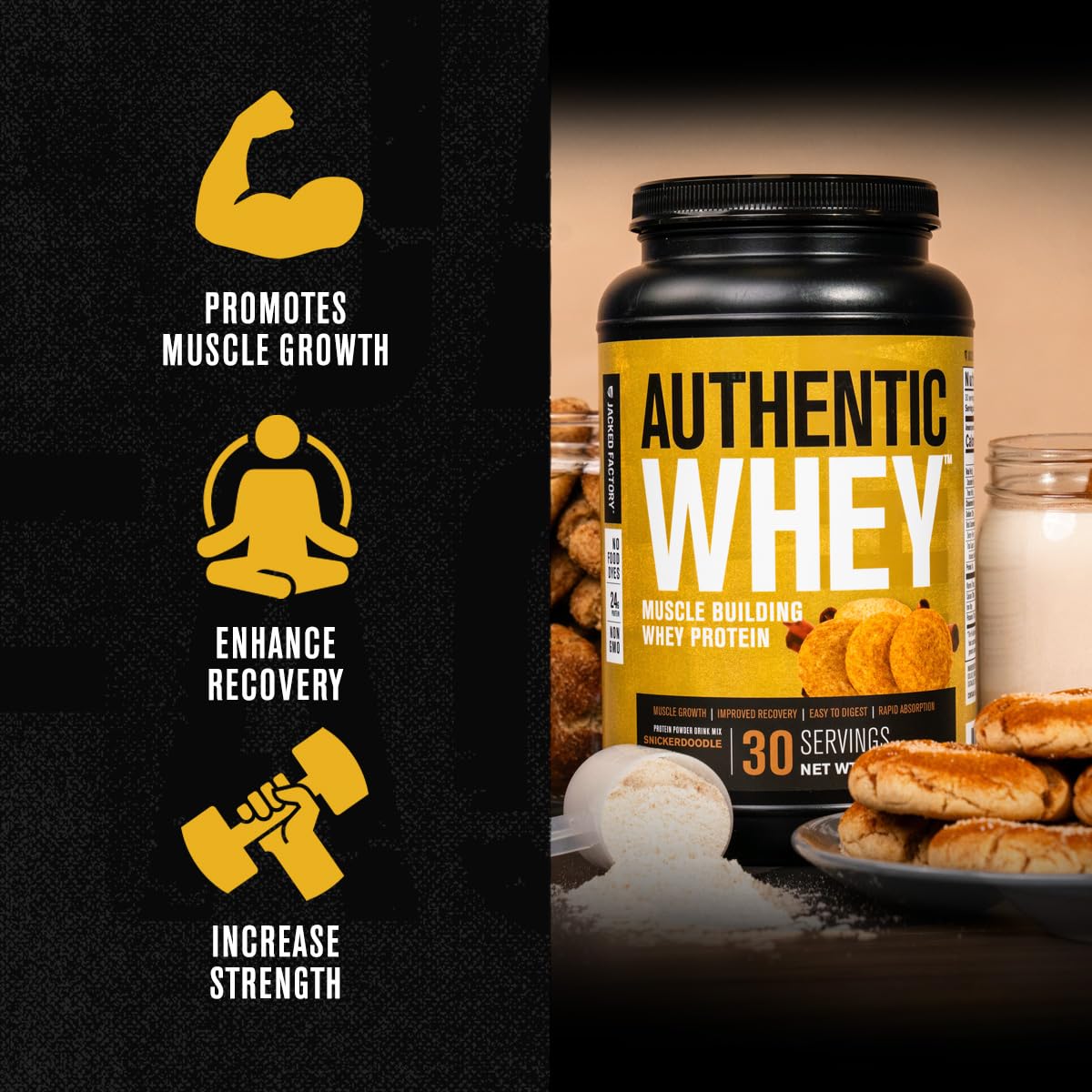 Jacked Factory Authentic Whey Muscle Building Whey Protein Powder - Low Carb Jacked FactoryUS supplements
