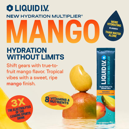 Liquid I.V.® Hydration Multiplier - Mango | Electrolyte Powder Drink Mix | 1 Pack (16 Servings) Liquid I.V.US supplements