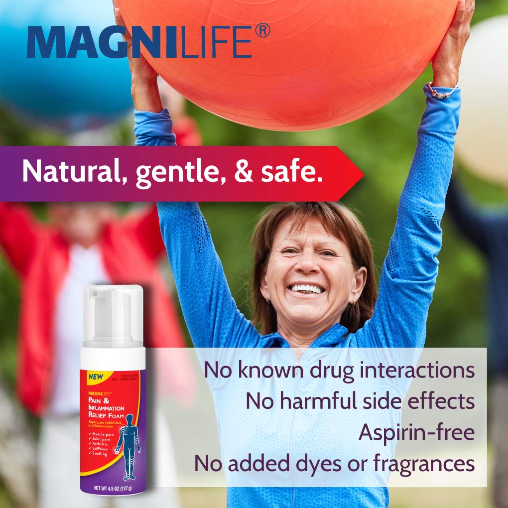 MagniLife Pain & Inflammation Relief Foam, 4 oz, Non-Greasy Arthritis Pain Reliever for Muscle, Joint, Knee, Hip, Back, Foot, Helps Ease Stiffness, Soreness, Swelling & Everyday Discomfort MagniLifeAu supplements