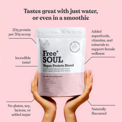 Free Soul Vegan Protein Powder | Formulated for Women | 600g | 20g Protein Free SoulUS supplements