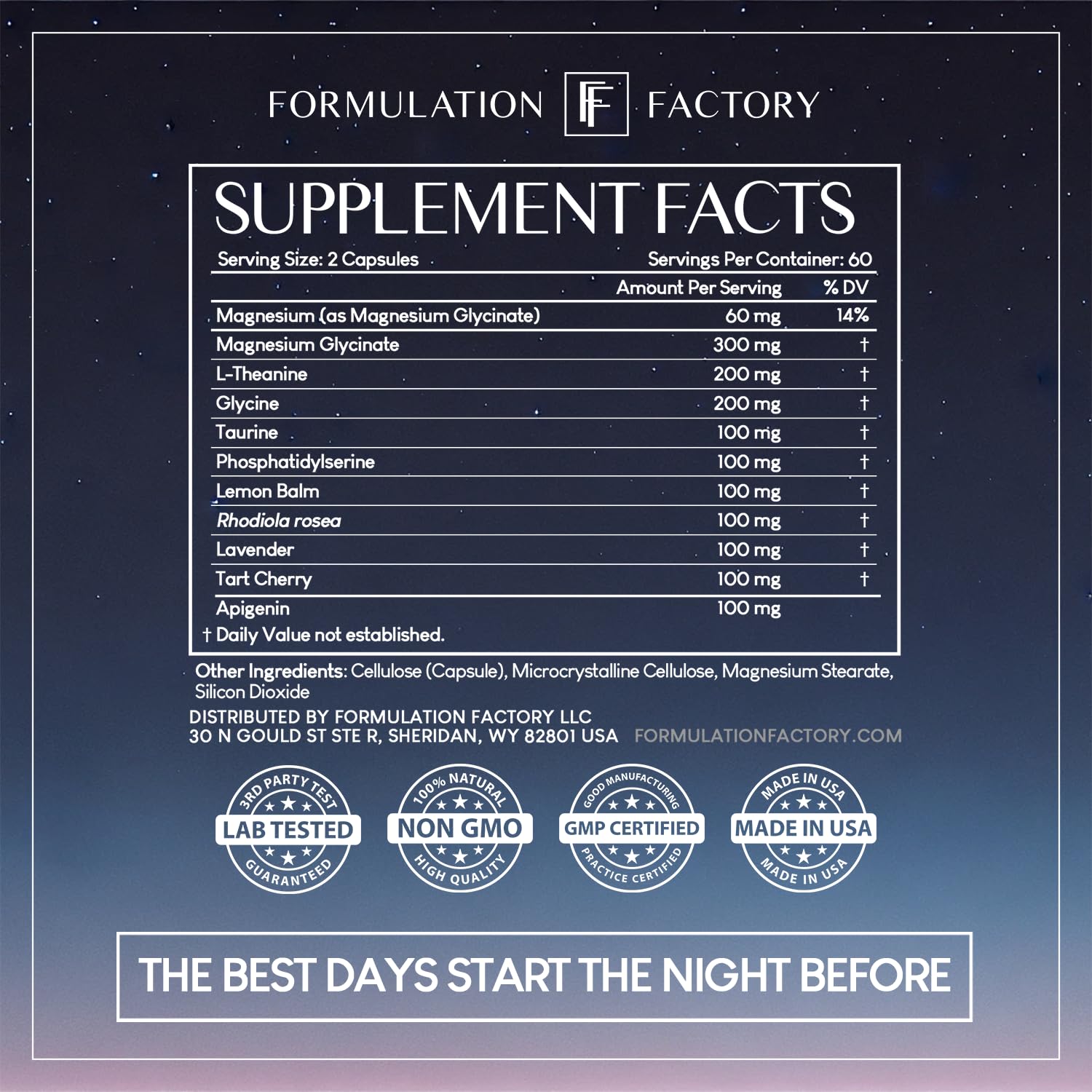The Night Before 10-in-1 Midnight Maximizer Sleep Aid, Stress Relief, Cognition, Relaxation, Recovery, Focus, Magnesium Glycinate, L-Theanine & More, (120 Capsules – 2 Month Supply) Formulation FactoryAu supplements