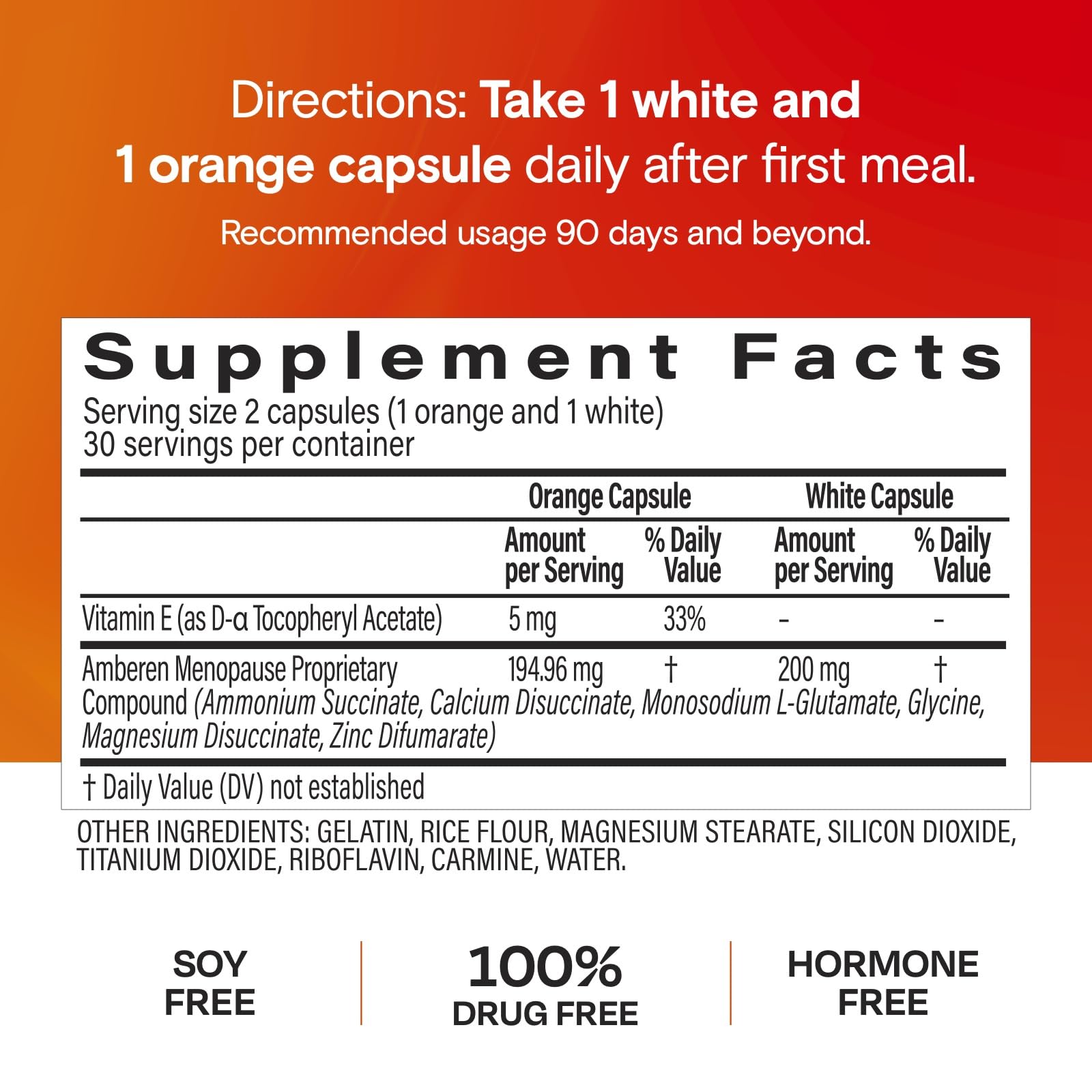 Amberen Menopause Supplement for Women, 60 Capsules, Clinically Proven, Helps Support Hormone Balance, Helps Relieve 12 Menopause Symptoms: Hot Flashes, Night Sweats, Mood Swings and More AmberenAu supplements