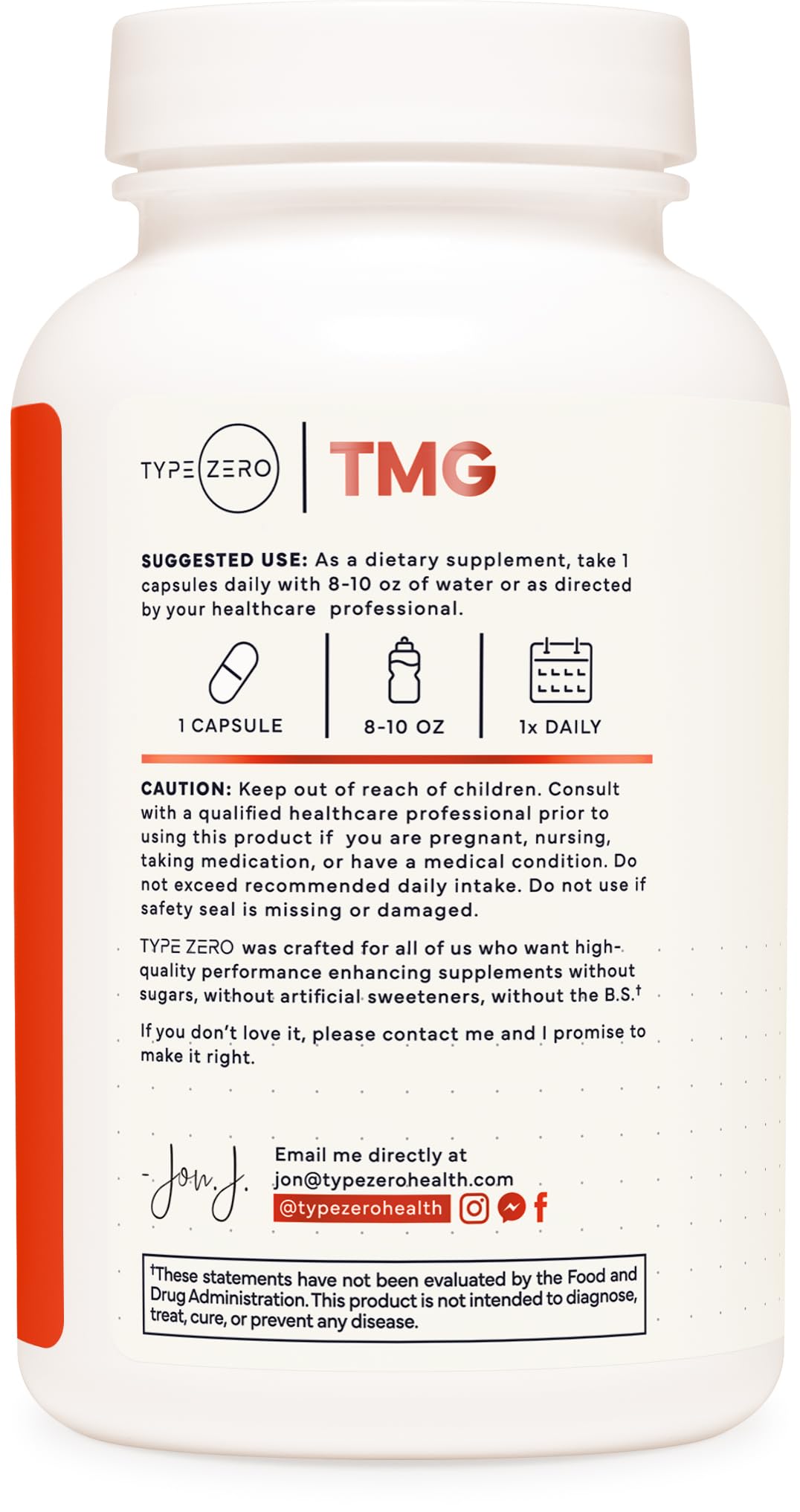 Type Zero Clean TMG Trimethylglycine Capsules (120 Servings) - Non GMO, Gluten Free Type ZeroUS supplements