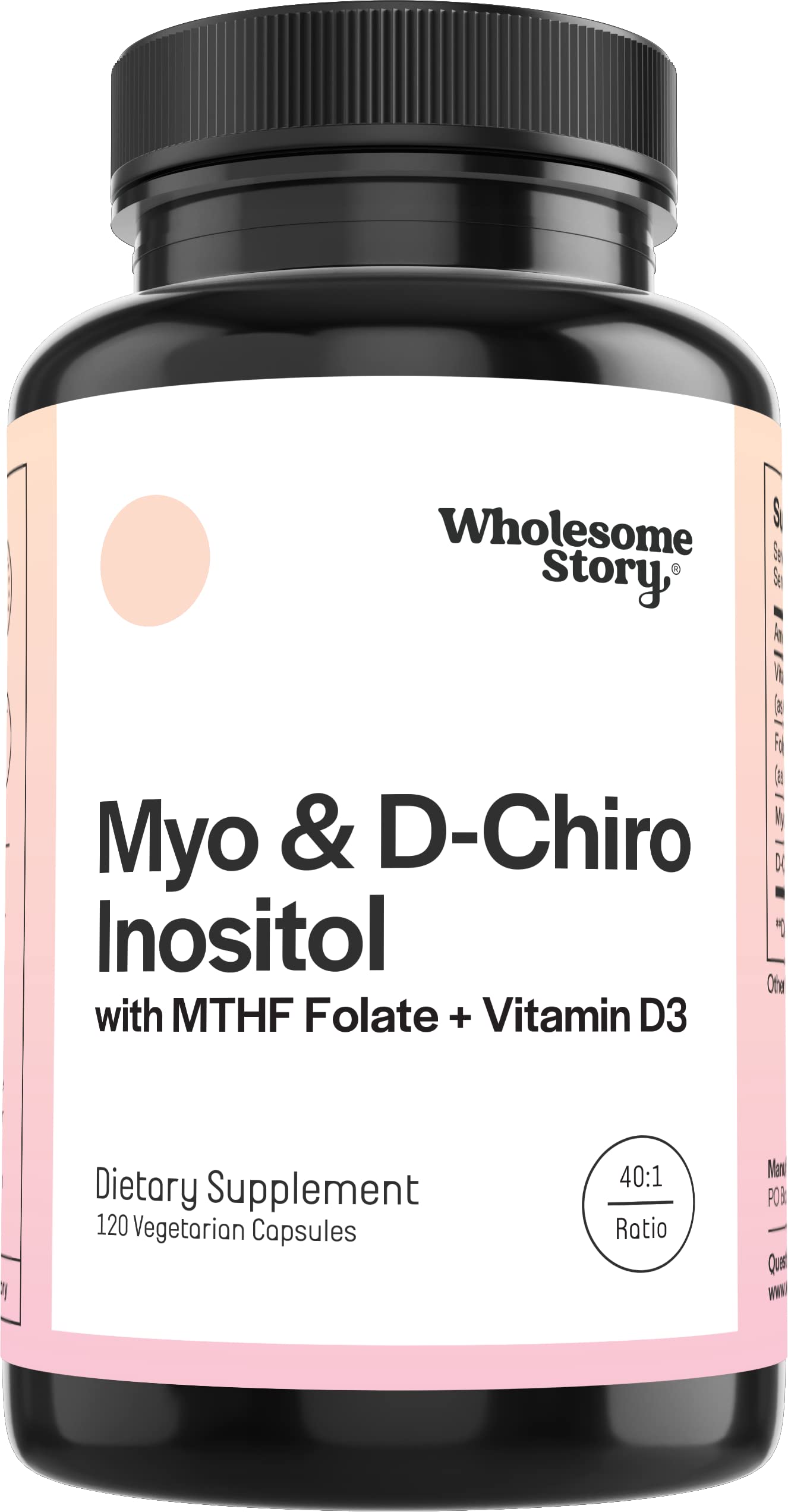 Myo-Inositol & D-Chiro Inositol Capsules with MTHF, Folate, Vitamin D| Support Wholesome StoryUS supplements
