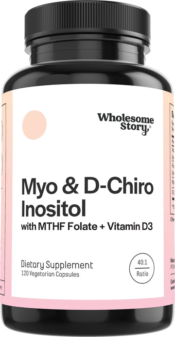 Myo-Inositol & D-Chiro Inositol Capsules with MTHF, Folate, Vitamin D| Support Wholesome StoryUS supplements