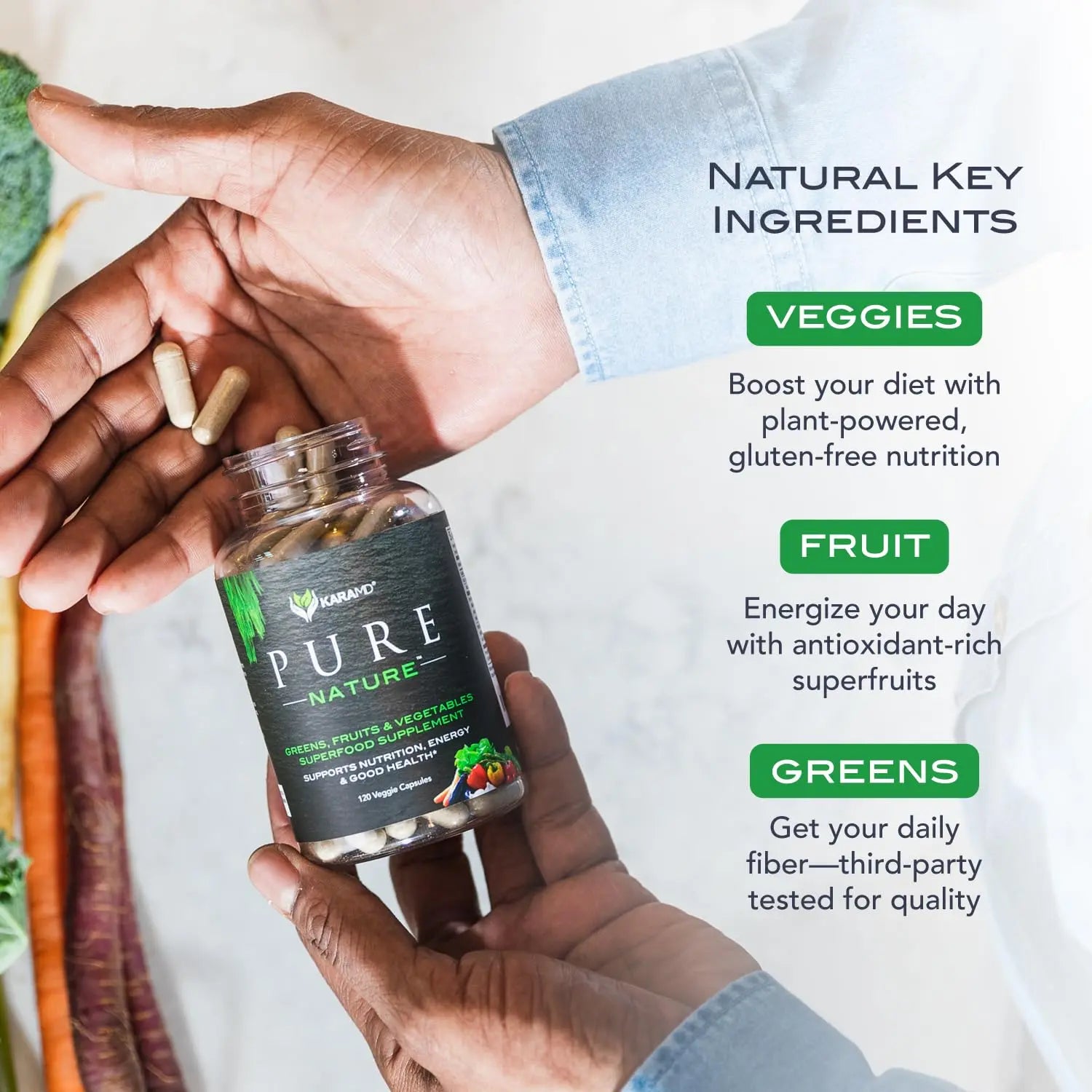KaraMD Pure Nature Greens Whole Food Supplement & Revive Reds Polyphenol Energy Booster | Antioxidants, Shilajit & Enzymes | Vegan Friendly, Gluten Free, Non-GMO (30 Servings) KaraMDnz supplements
