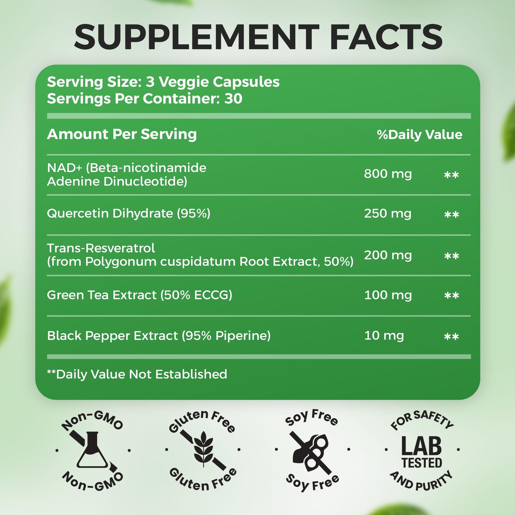 NAD+ Supplement, 1,360mg Max Strength Liposomal | Resveratrol, Quercetin, Green Tea | Cellular Energy & Healthy Aging for Men & Women | 800mg of 100% High Purity NAD+ for Energy, Focus - 90 Capsules HolistnatureAu supplements