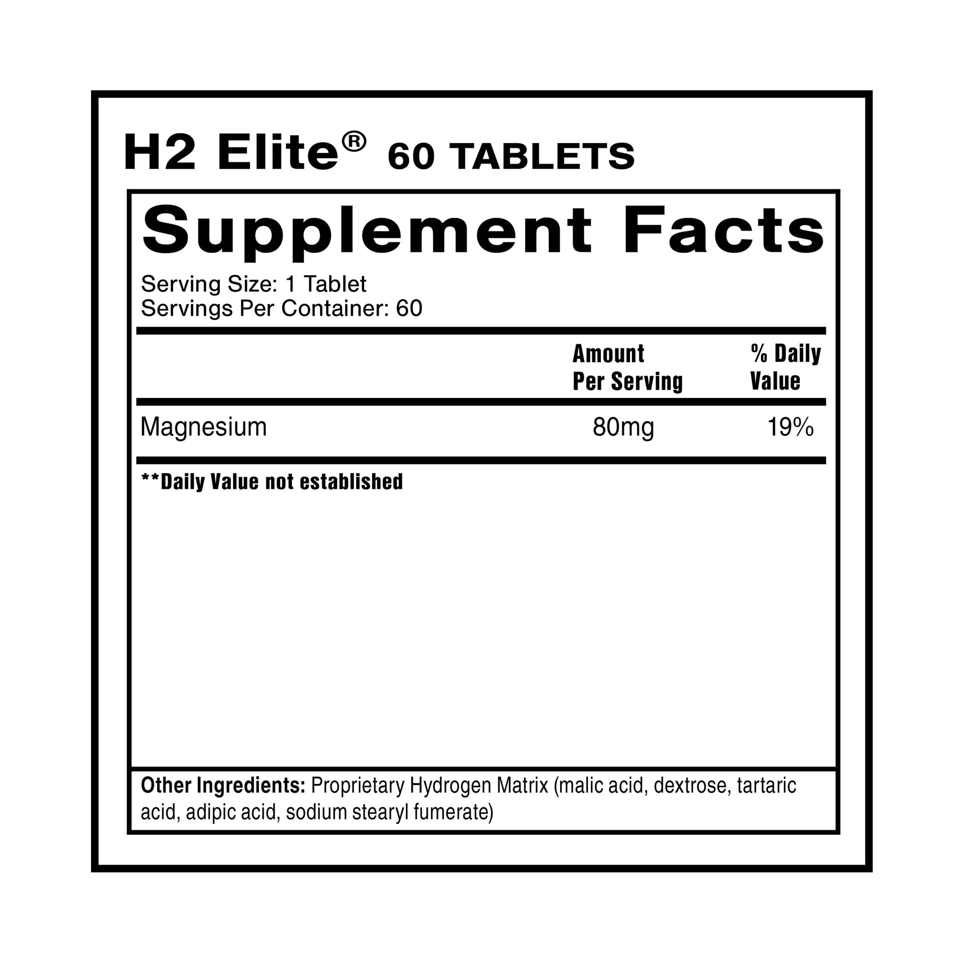 Quicksilver Scientific H2 Elite - Molecular Hydrogen for Energy + Metabolism Support, Water Tablets Perfect for Open Containers - Magnesium Malate Drink Additive (60 Molecular Hydrogen Tablets) Quicksilver ScientificUS supplements