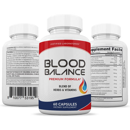 (3 Pack) Blood Balance Advanced Formula 620MG Supplement Pills 180 Capsules Justified LaboratoriesUS supplements