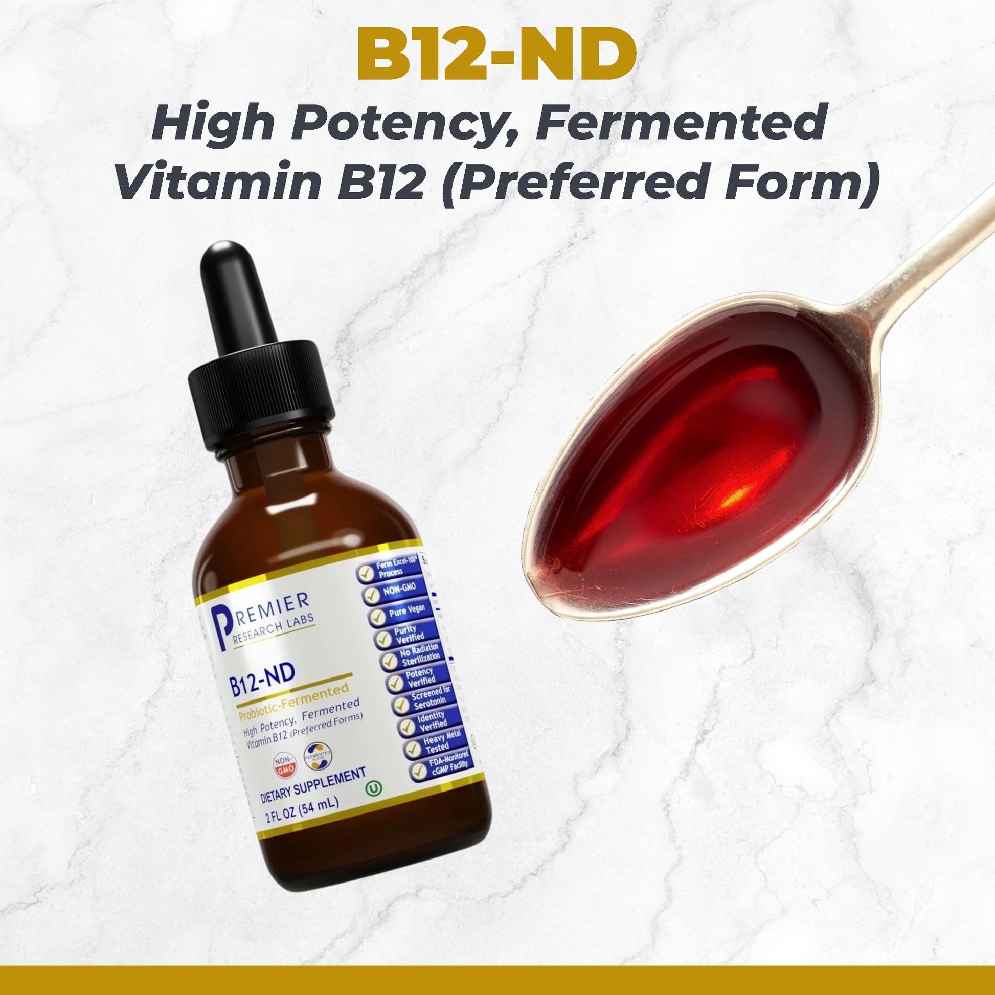 Premier Research Labs B12-ND - Vitamin B12 Liquid, B12 Vitamins, B12 Drops, B-12 Tincture with Methylcobalamin, Adenosylocobalamin, Hydroxcobalamin, 1000 mcg B12 Per Serving - 2 Fl Oz Premier Research LabsAu supplements