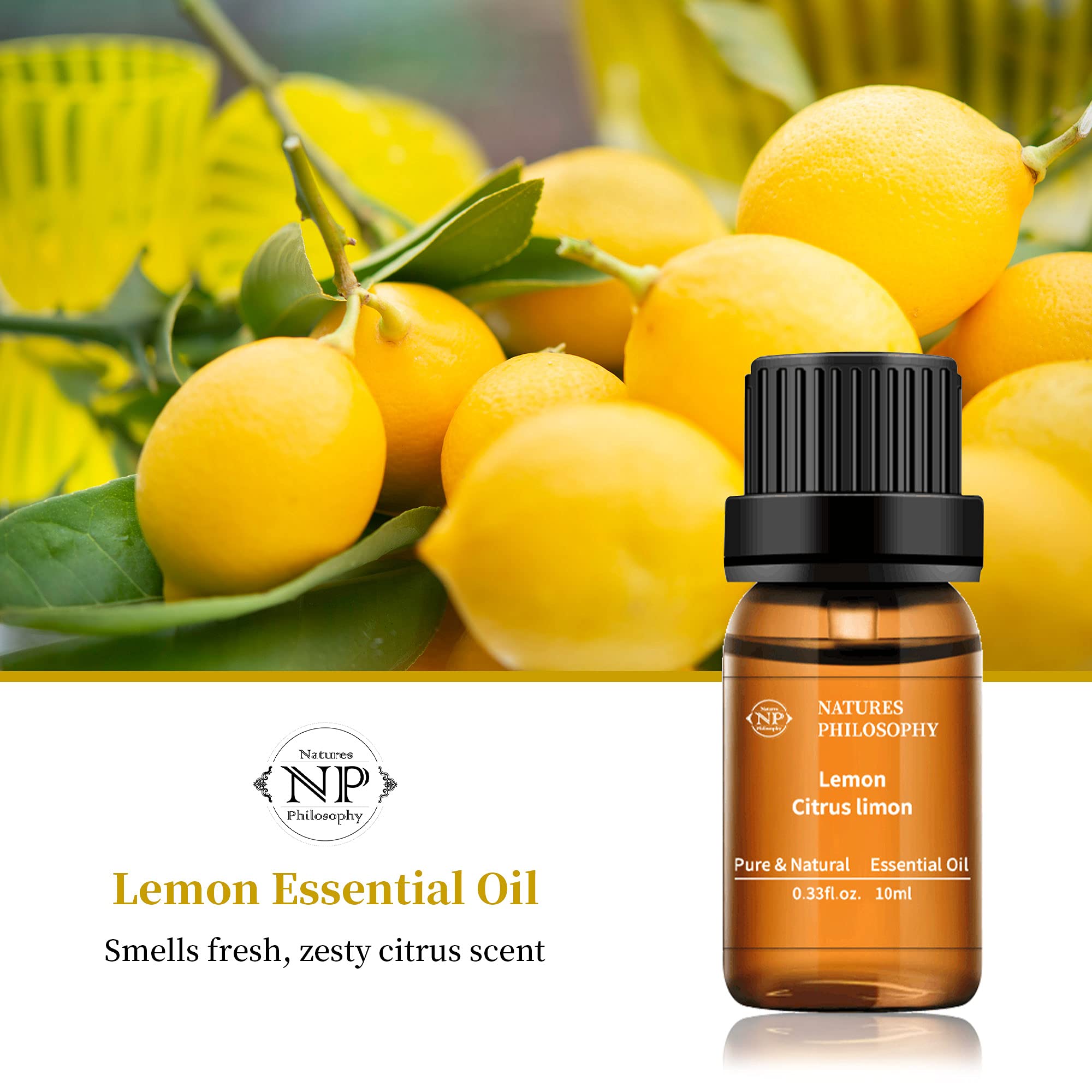 Lemon Essential Oil,100% Pure Organic Essential Oils for Aromatherapy, Diffuser, Massage, Soap Making NP NATURES PHILOSOPHYAu supplements