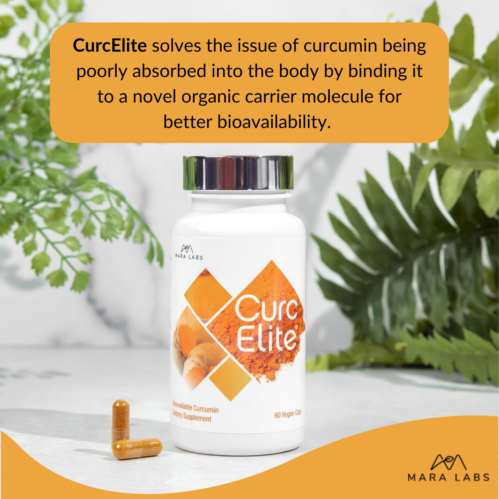 Mara Labs CurcElite Curcumin | Turmeric Extract 95% Curcuminoids | Vegan, No Fillers, and Non-GMO | 60 Vegan Capsules BrocEliteAu supplements