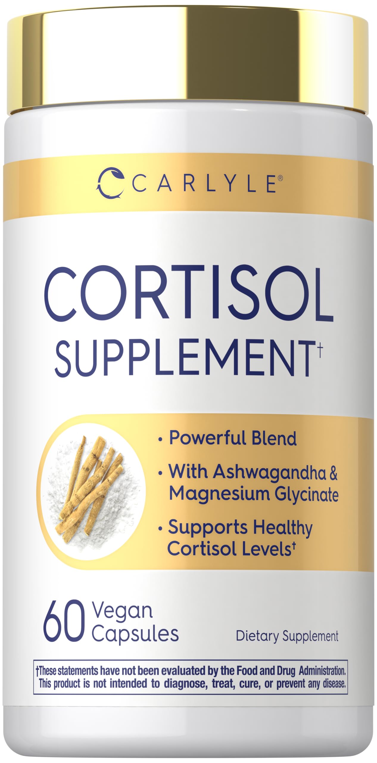 Carlyle Cortisol Supplement | 60 Vegan Capsules | Ashwagandha & Magnesium Complex | Non-GMO, Gluten Free CarlyleAu supplements