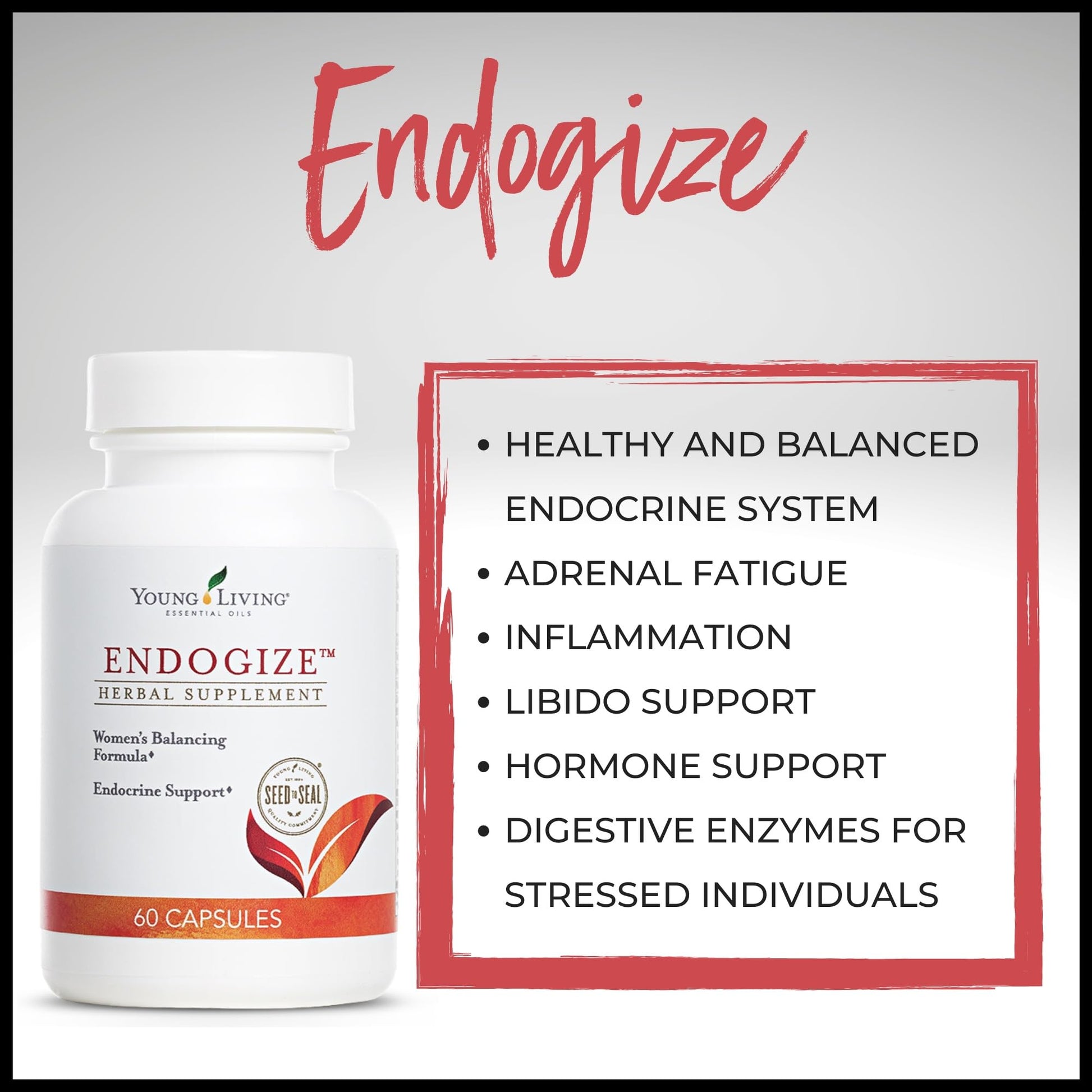 Young Living - EndoGize 60 Capsules | Hormonal Health & Endocrine System Support with Essential Oils | Daily Herbal Supplement for Women's Wellness & Balancing Formula Young LivingAu supplements